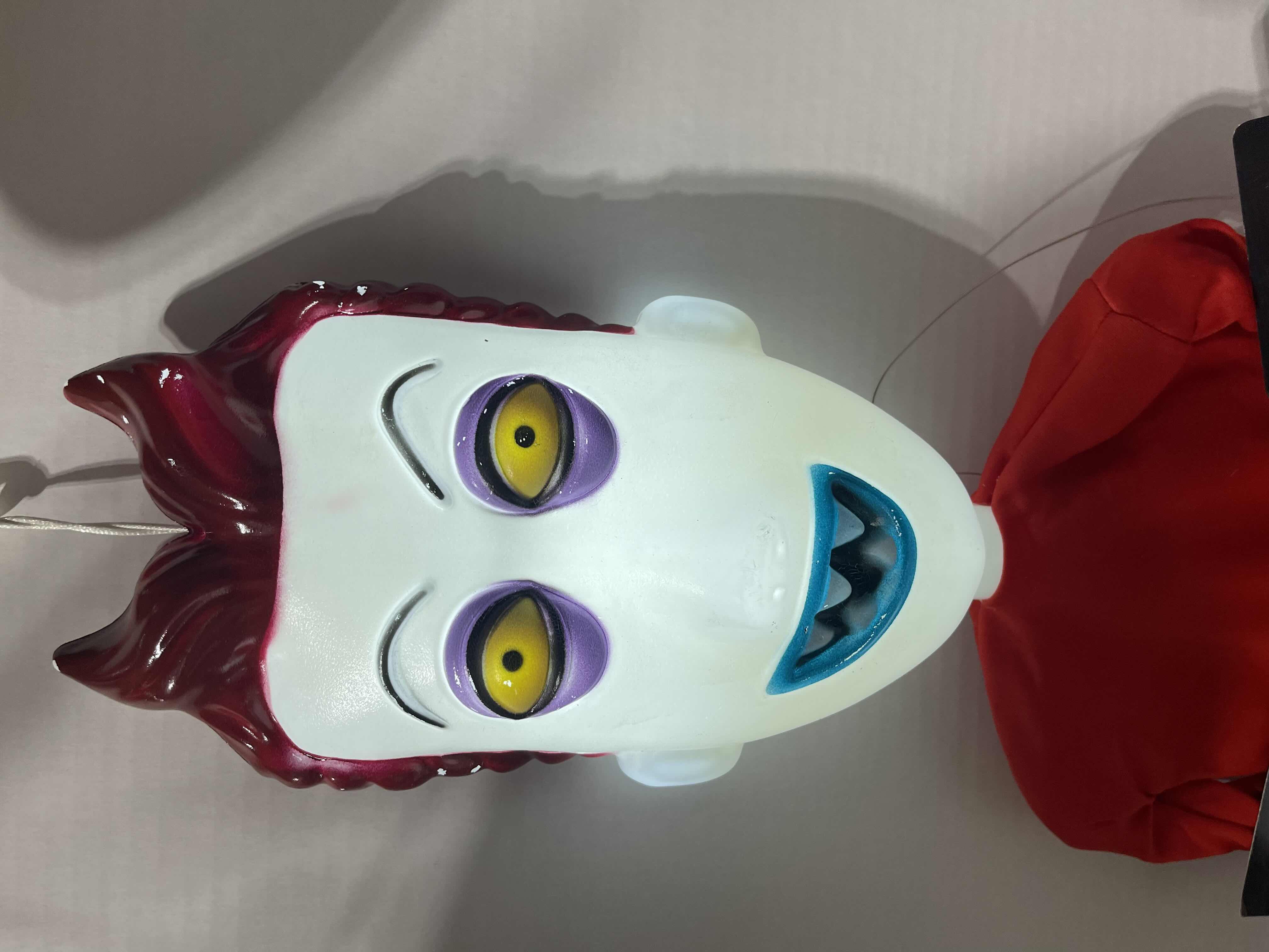 Photo 1 of DISNEY 30TH ANN. 
NIGHTMARE BEFORE CHRISTMAS HANGING DECOR LIGHT-UP BLOW MOLD FACE - LOCK H30” TALL MSRP $50