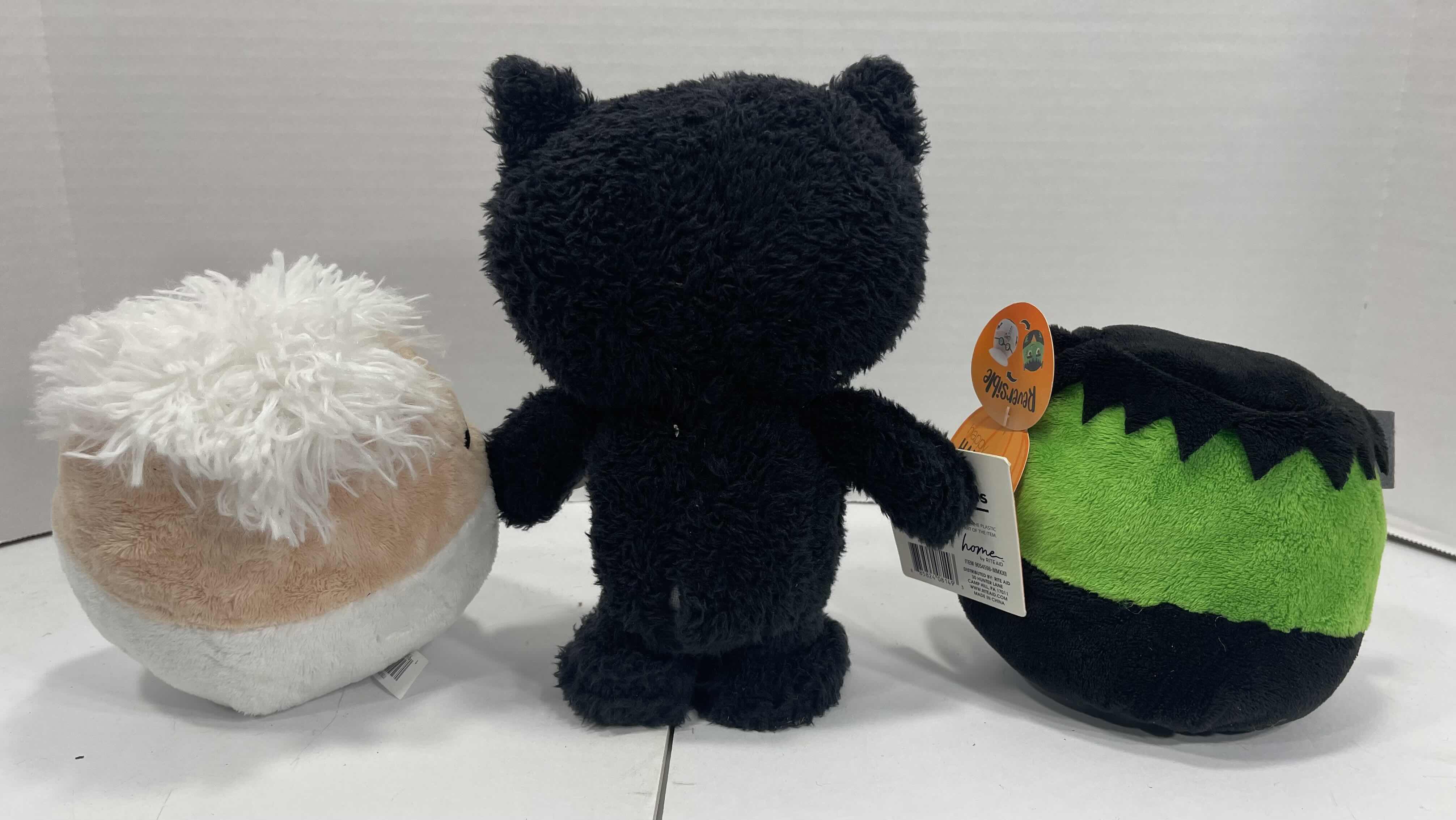Photo 1 of HALLOWEEN SINGING WALKING PLUSH H8.5” & FRANKENSTEIN/SCIENTIST REVERSIBLE PLUSH H5” (2) MSRP $40