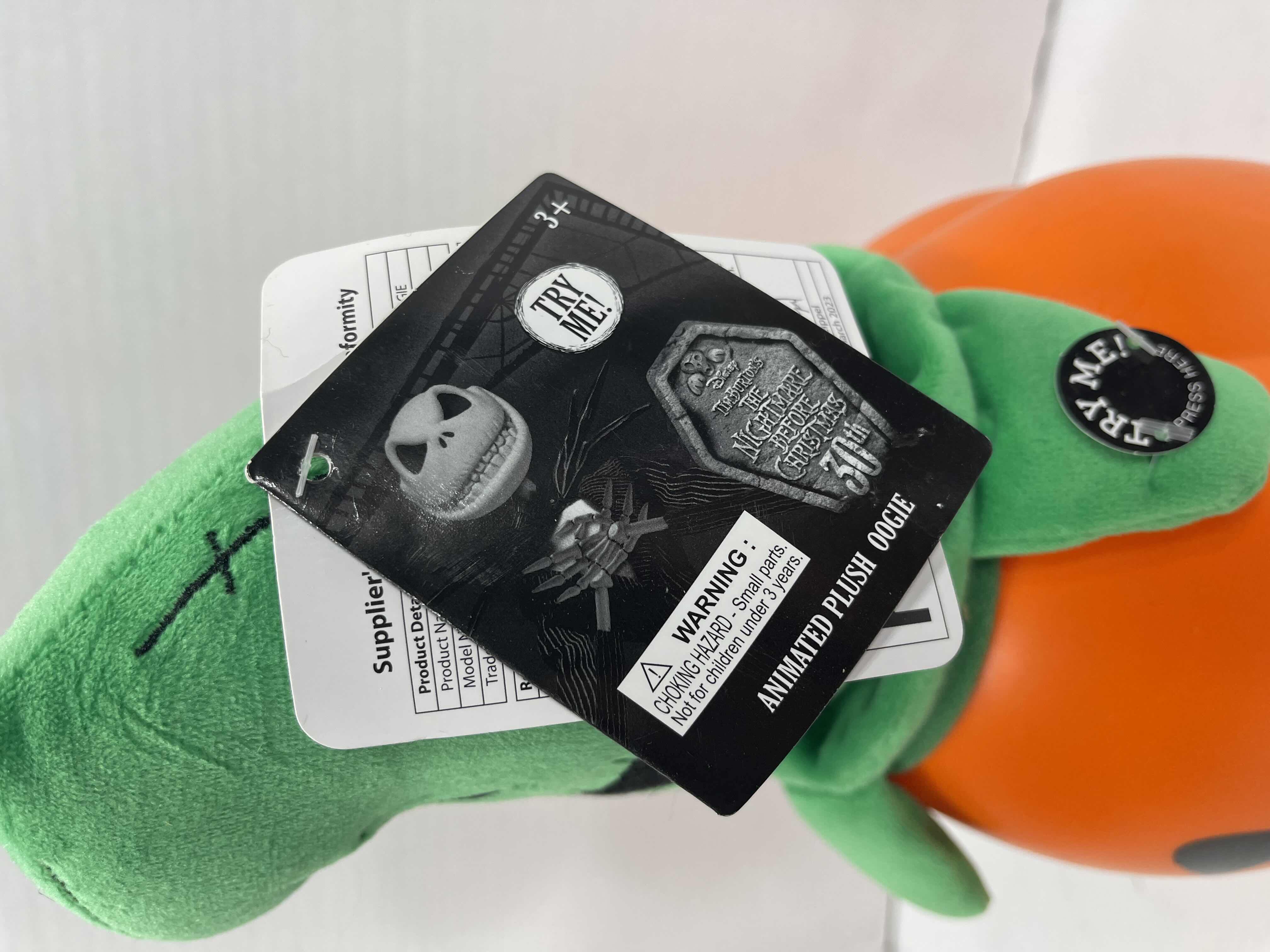 Photo 1 of DISNEY THE NIGHTMARE BEFORE CHRISTMAS ANIMATED PLUSH OOGIE H14” PUMPKIN MSRP $45