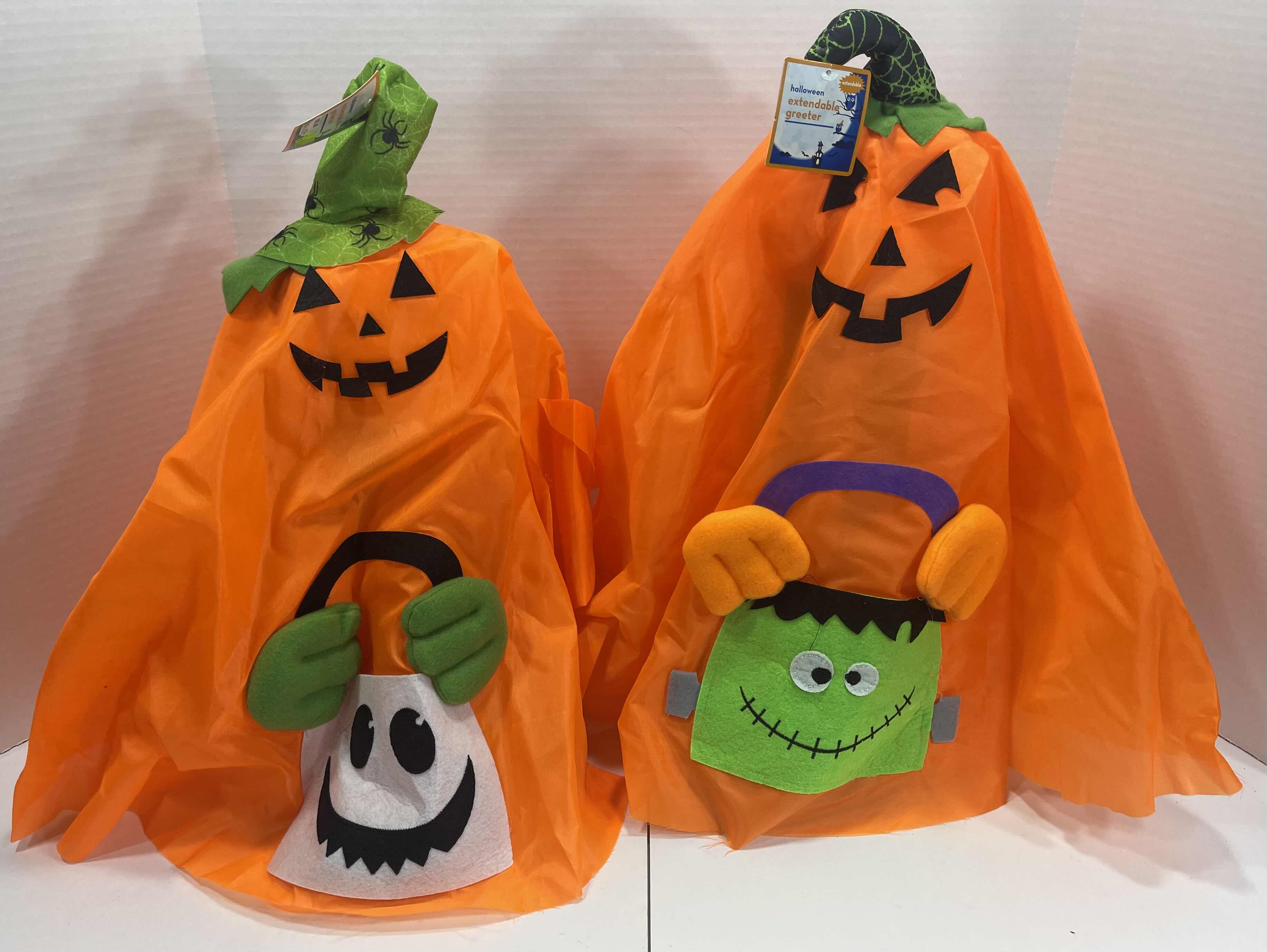 View 2 of HALLOWEEN EXTENDABLE GREETERS (2) - PUMPKIN (EXTENDED H28”) MSRP $50
