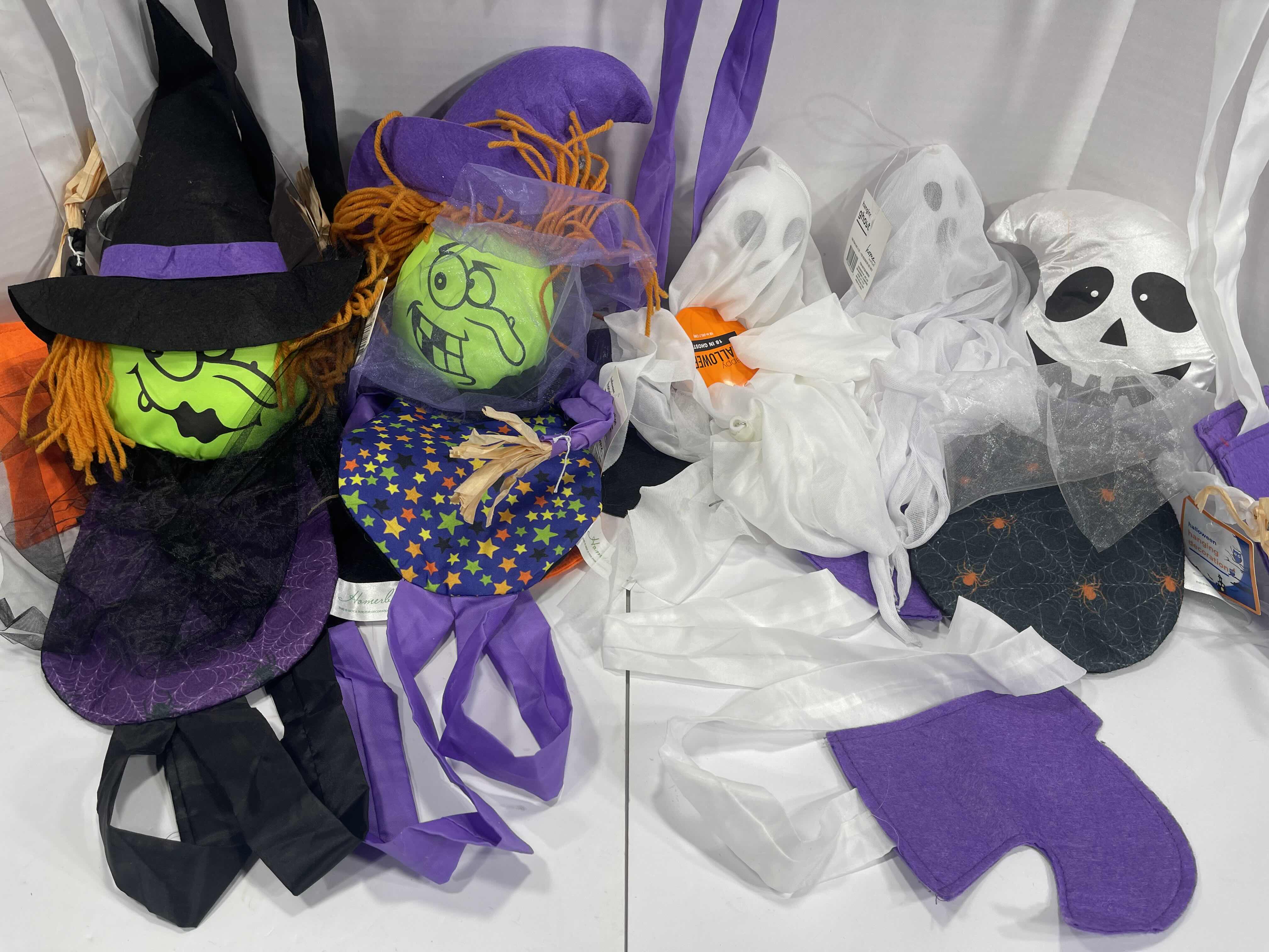 Photo 1 of HALLOWEEN HANGING DECORATIONS LOT (11 ITEMS) - GHOSTS & WITCHES NWT MSRP $80