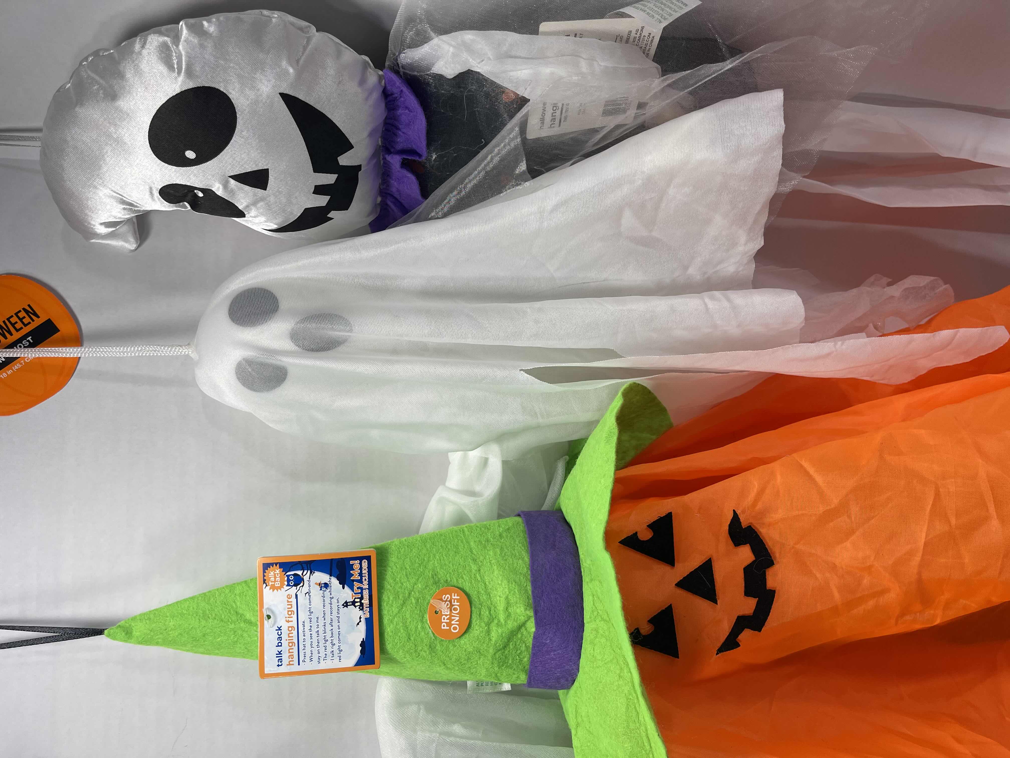 Photo 1 of HALLOWEEN HANGING DECORATIONS LOT (11 ITEMS) - TALK BACK HANGING FIGURE, GHOSTS & GHOULS NWT MSRP $90