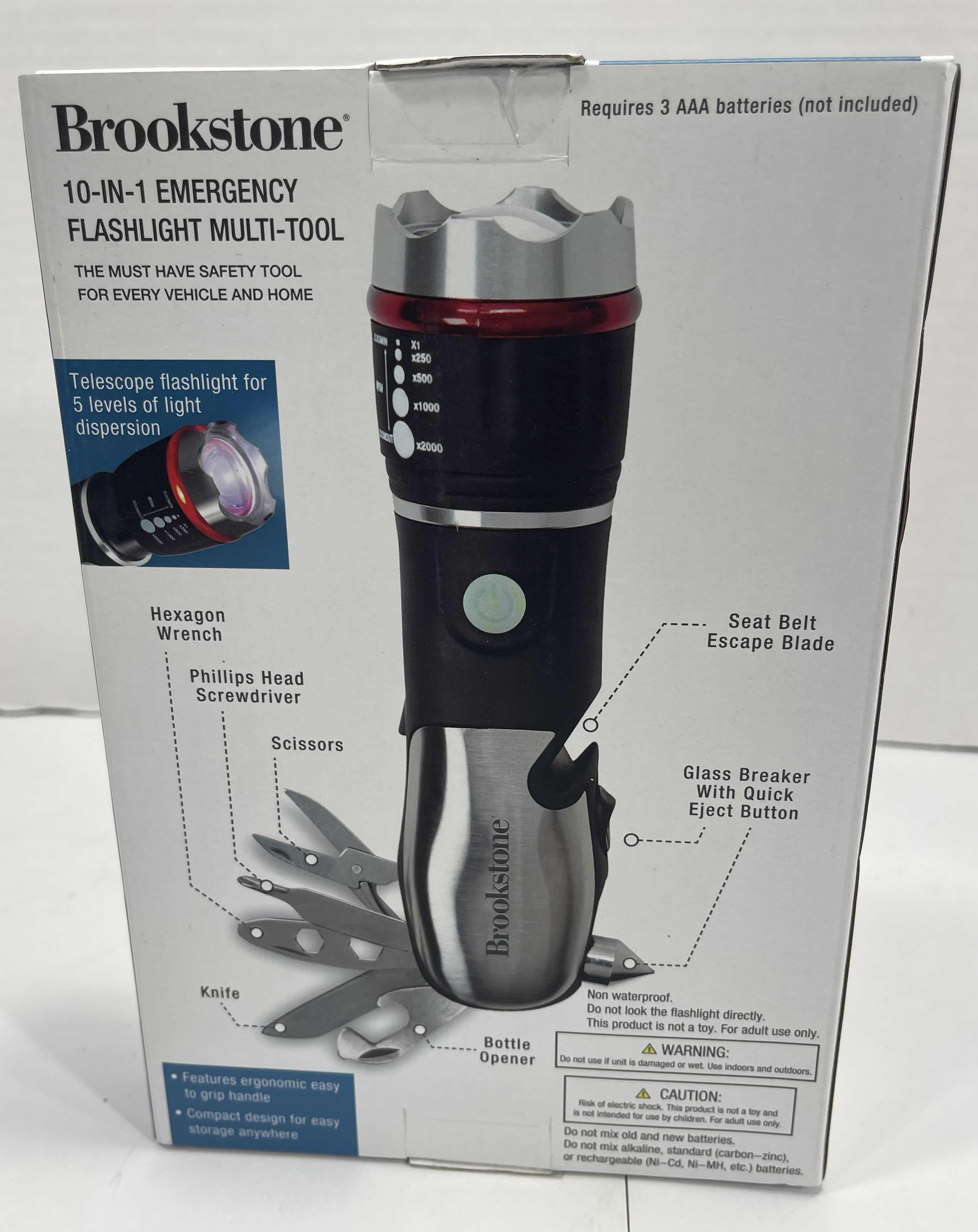 Photo 1 of BROOKESTONE 10 IN 1 EMERGENCY FLASHLIGHT MULTI-TOOL NIB