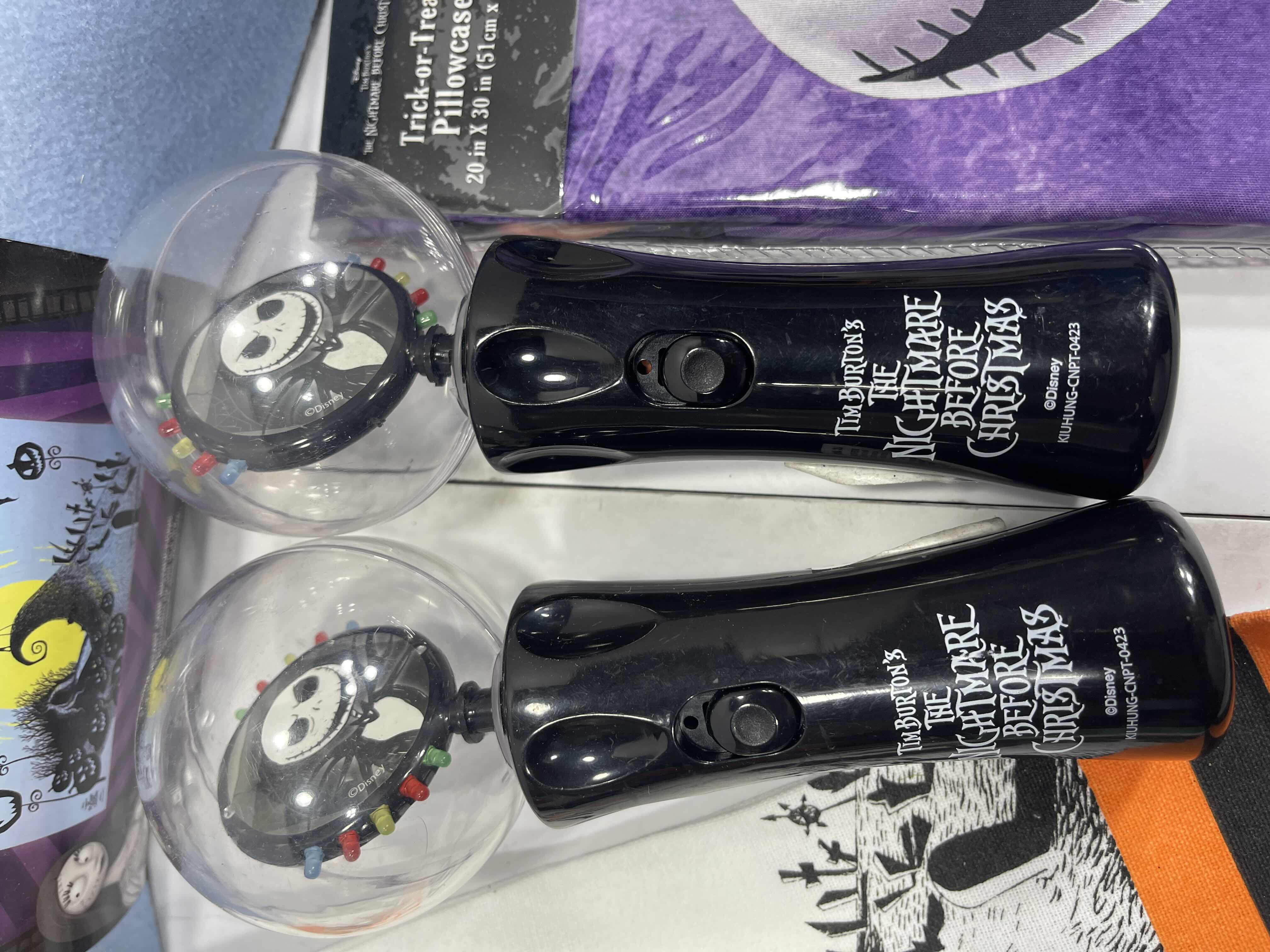 Photo 1 of DISNEY NIGHTMARE BEFORE CHRISTMAS THEMED HOME DECOR ITEMS & LED LIGHT SET(2) - (SEE NOTES) MSRP $75