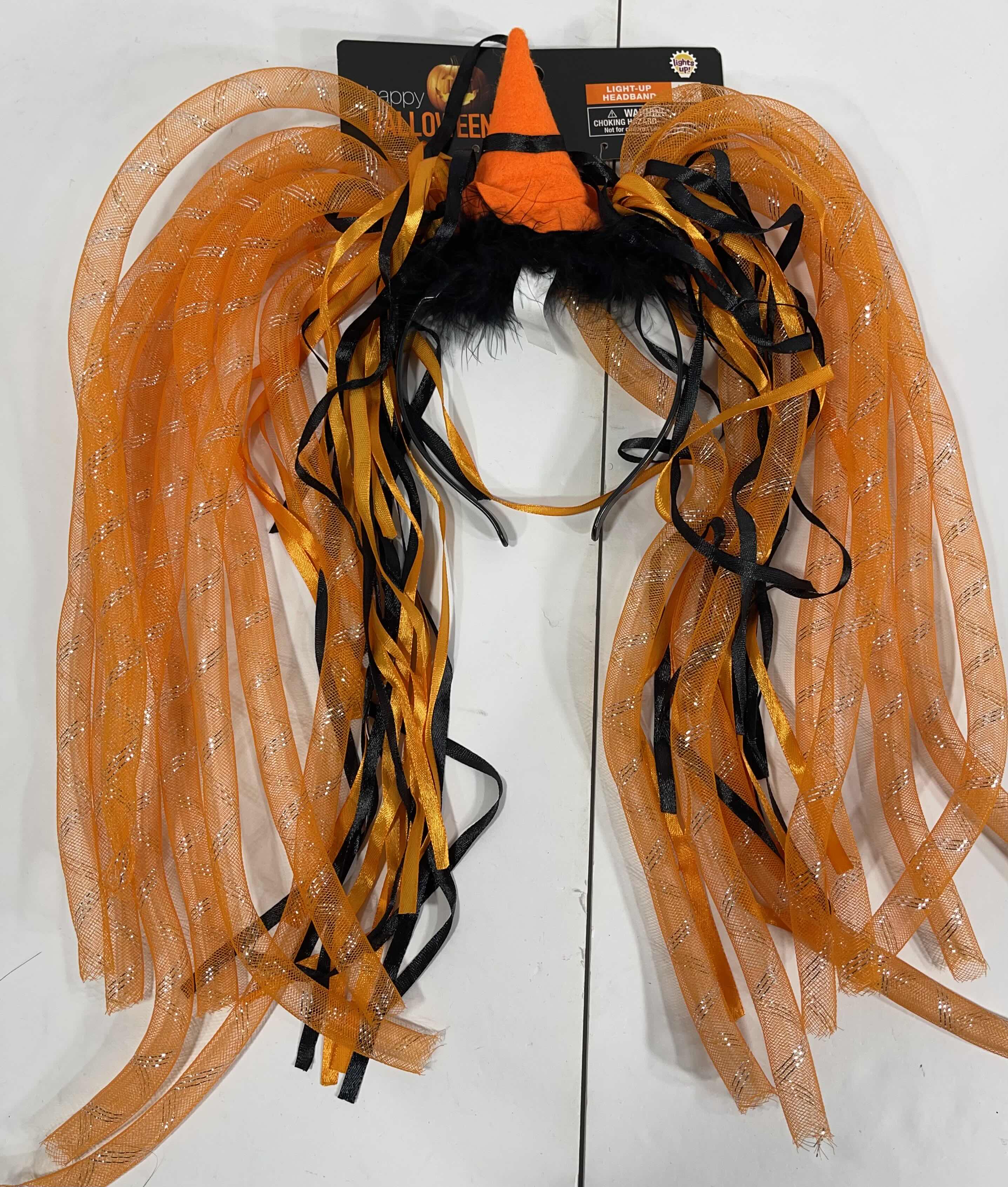 Photo 1 of HALLOWEEN LIGHT-UPS LOT (18 ITEMS) - HEADBANDS, NECKLACES & GLOW WANDS MSRP $50