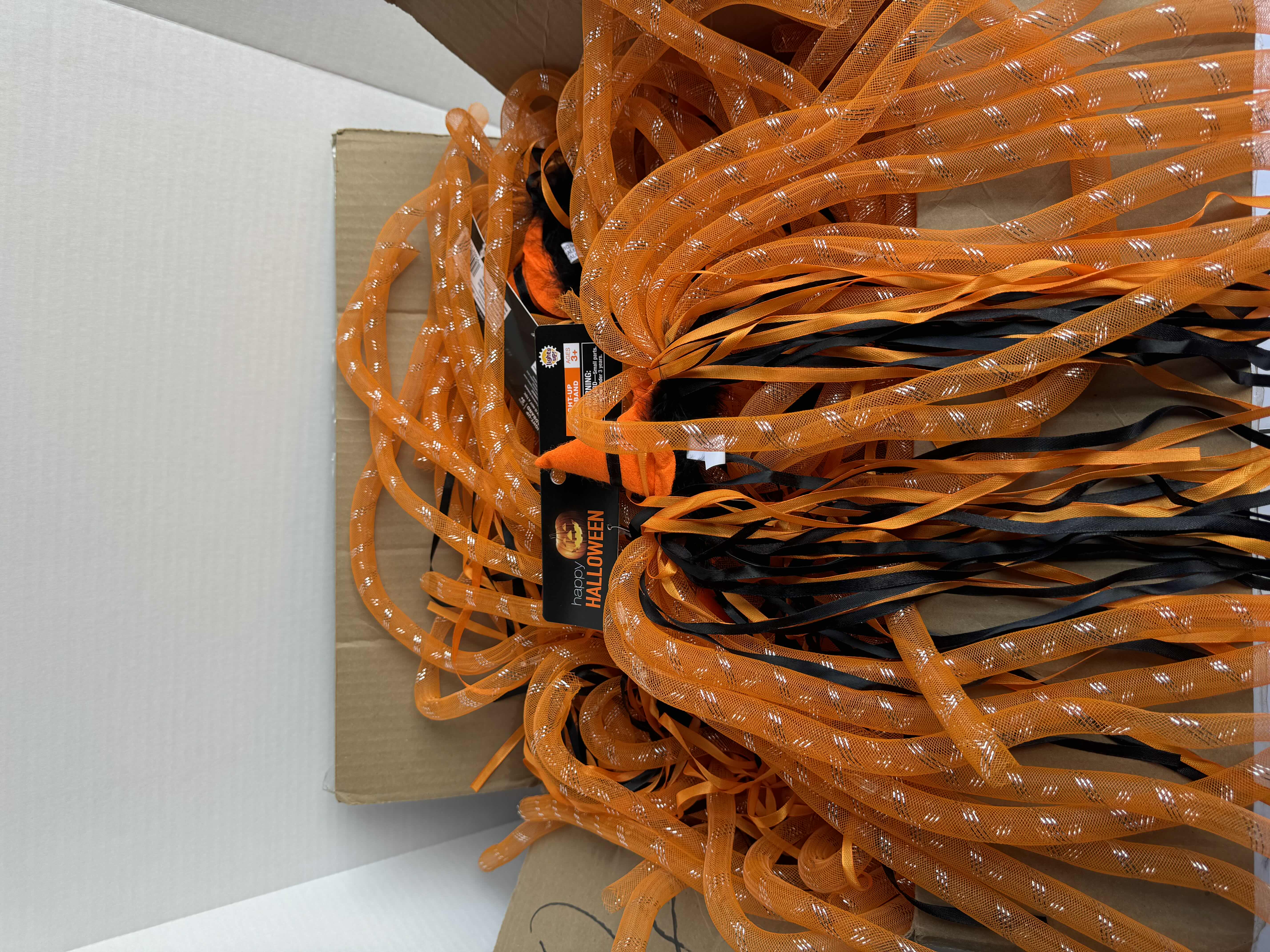 Photo 1 of HAPPY HALLOWEEN  ORANGE & BLACK FUN LIGHT UP HEADBOPPER HEADBAND (BOX OF 20)