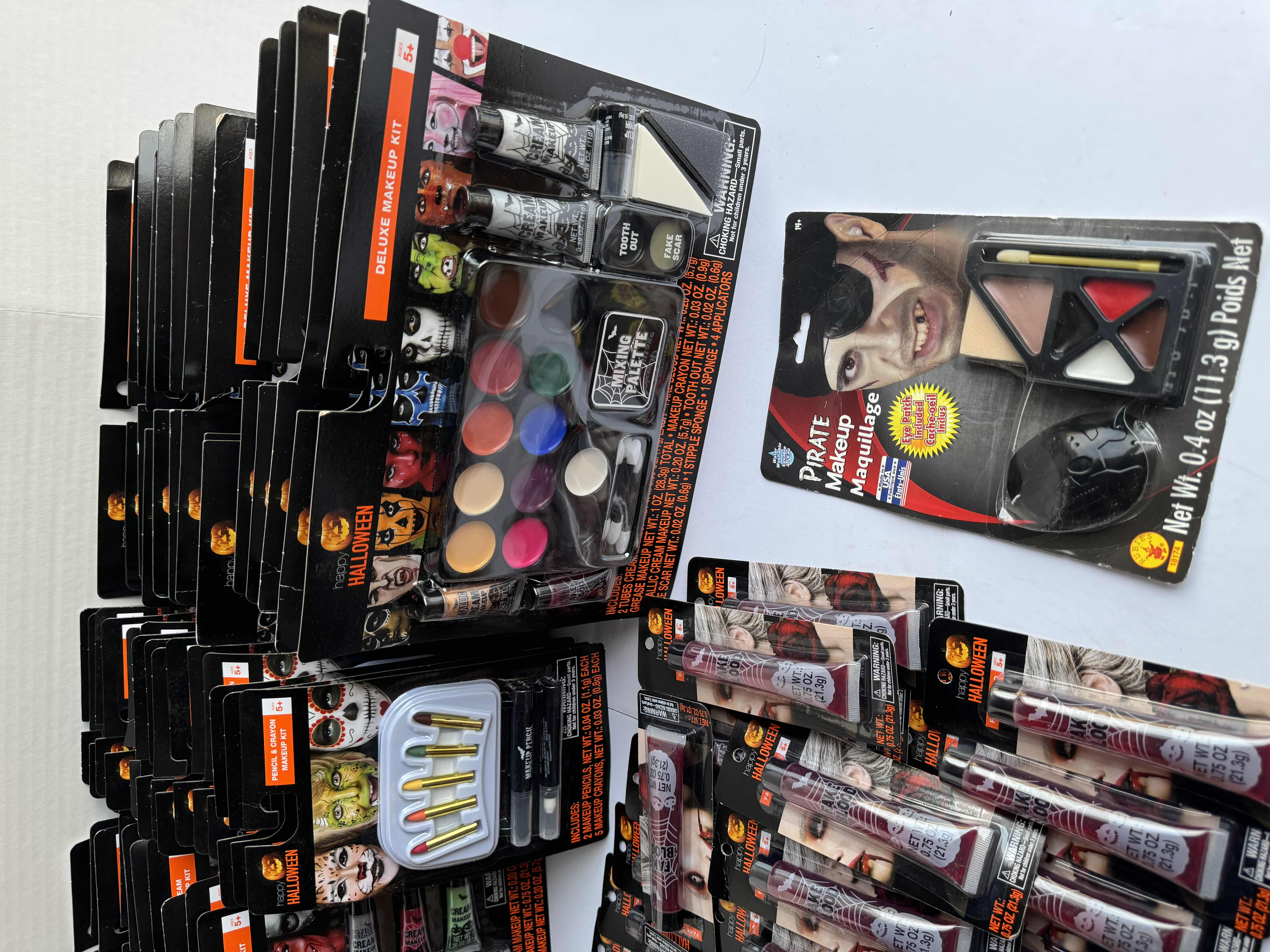 Photo 1 of HAPPY HALLOWEEN LARGE MAKE UP ASSORTMENTS FAKE BLOOD & FANGS & MORE (LOT OF 77)