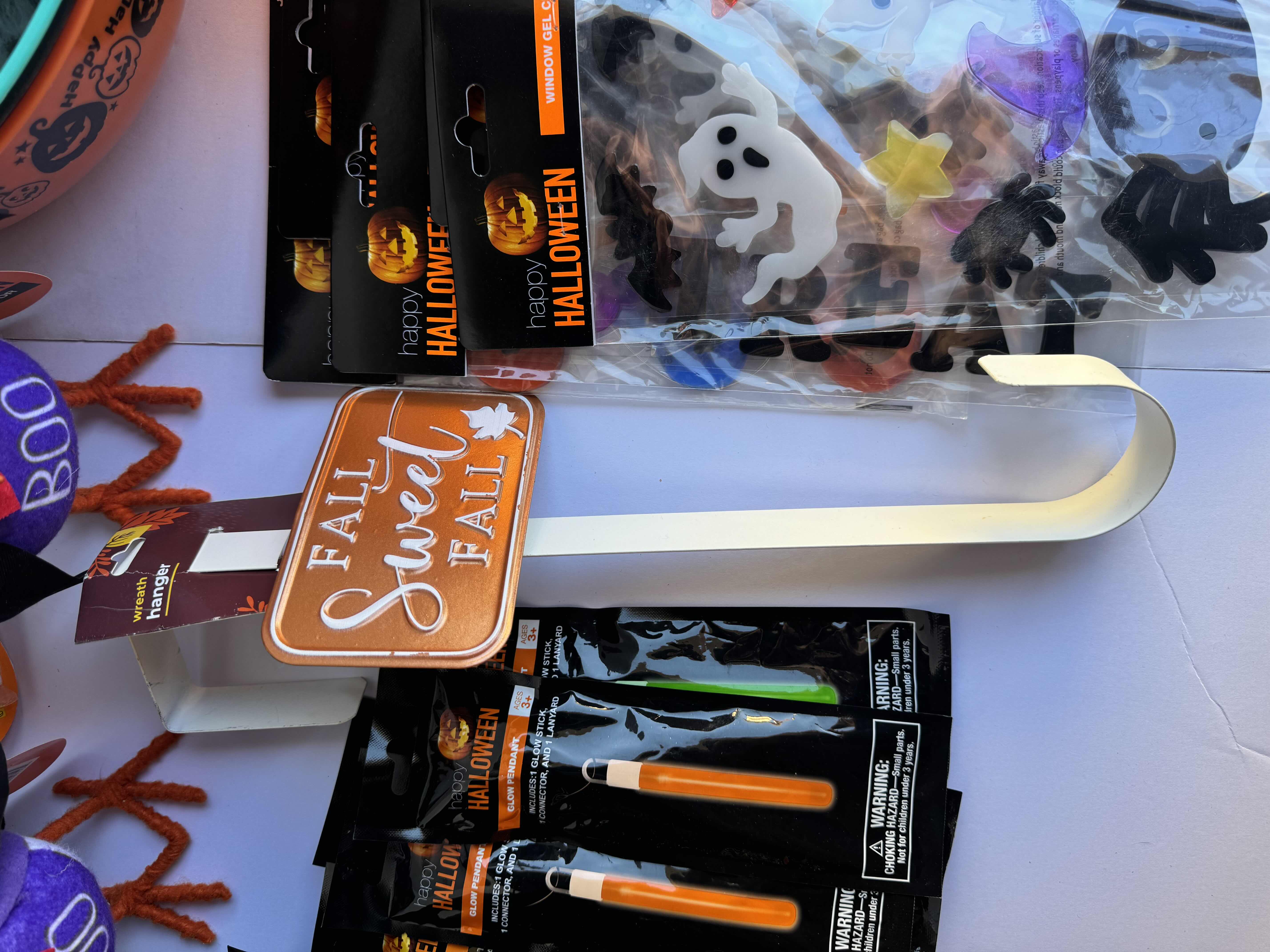 Photo 1 of HALLOWEEN TABLE TOP DECOR LARGE ASSORTMENT - CANDY BOWLS, LIGHT SETS, GLOW STICKS, HALLOWEEN CUPS, WOOD DISPLAYS AND MORE MSRP $70