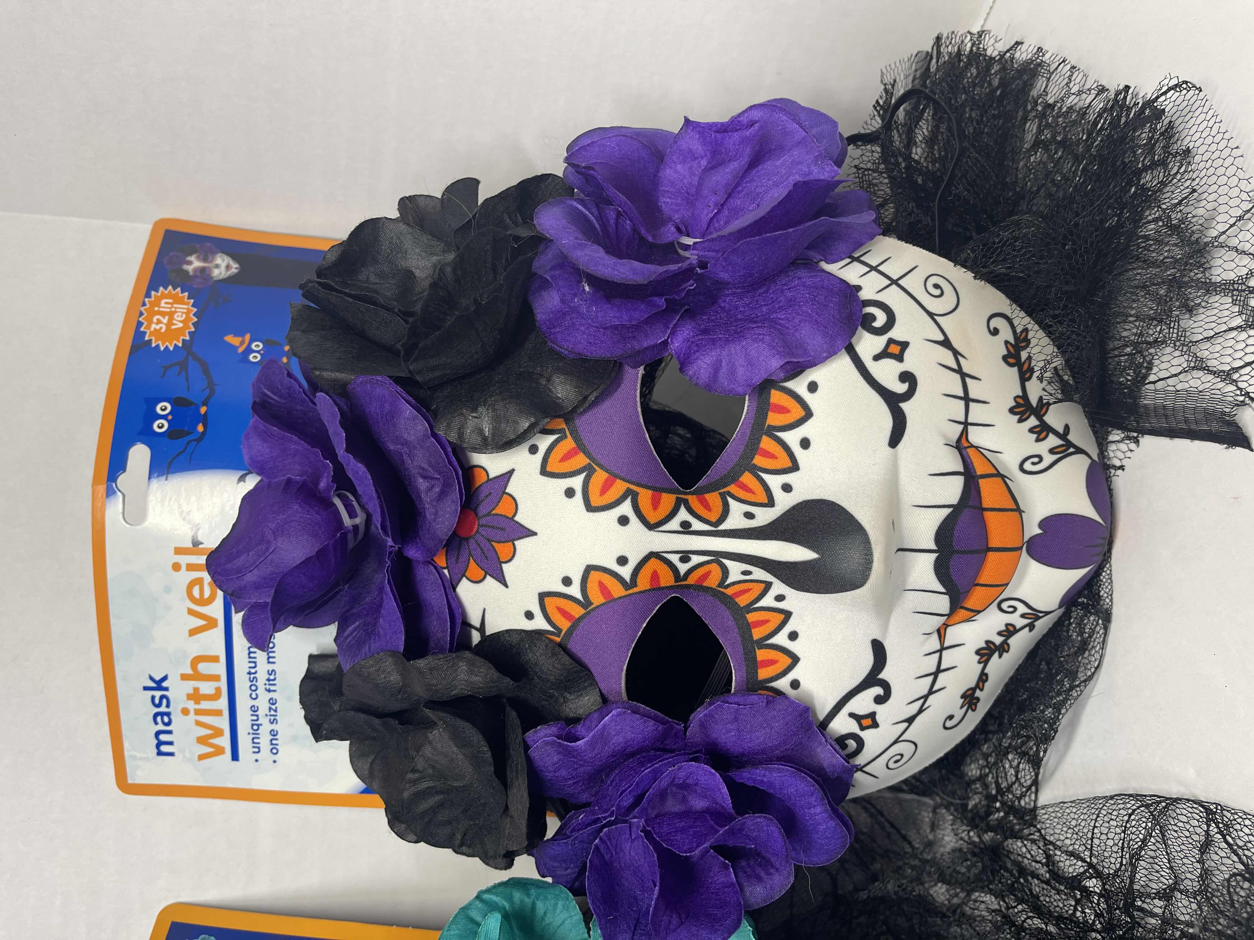 Photo 1 of HALLOWEEN MASK WITH VEIL (3 COLORS) ONE SIZE FITS MOST ADULTS MSRP $45