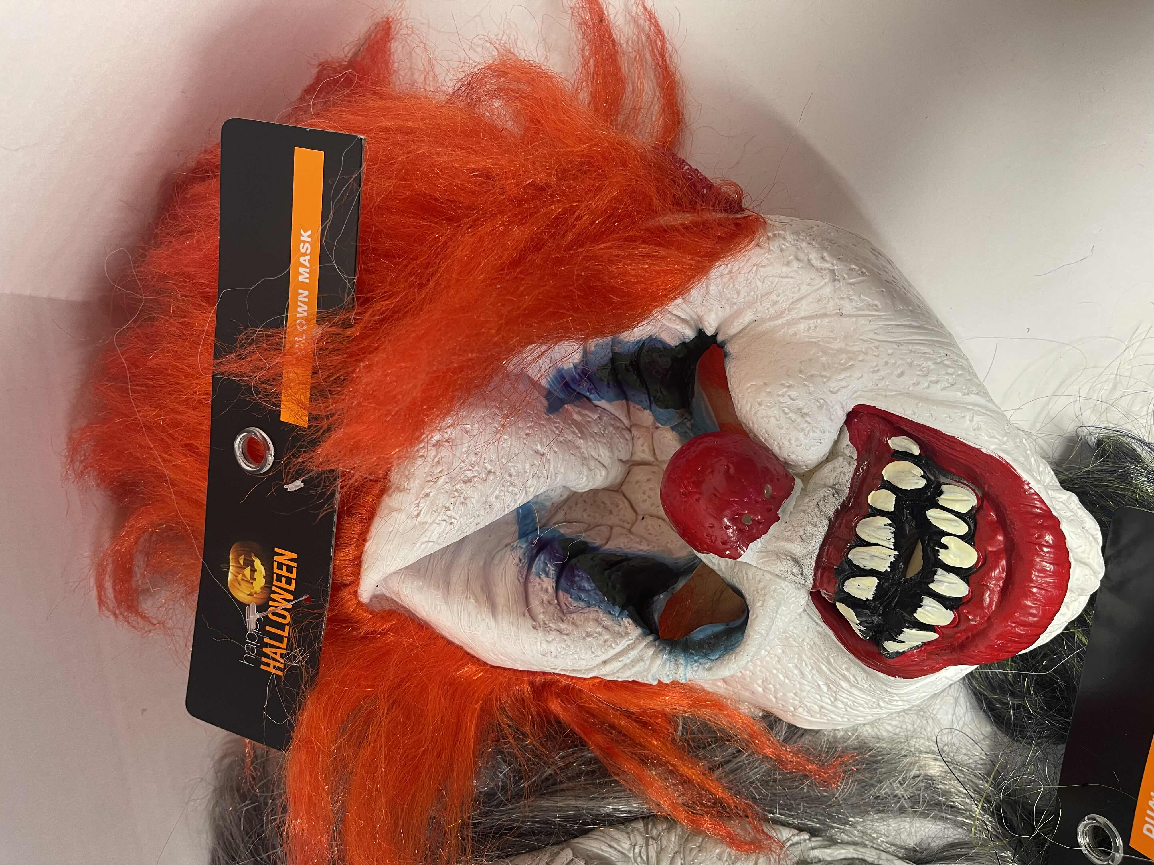 Photo 1 of HALLOWEEN RUBBER MASKS WITH HAIR (5) ONE SIZE FITS MOST ADULTS MSRP $80