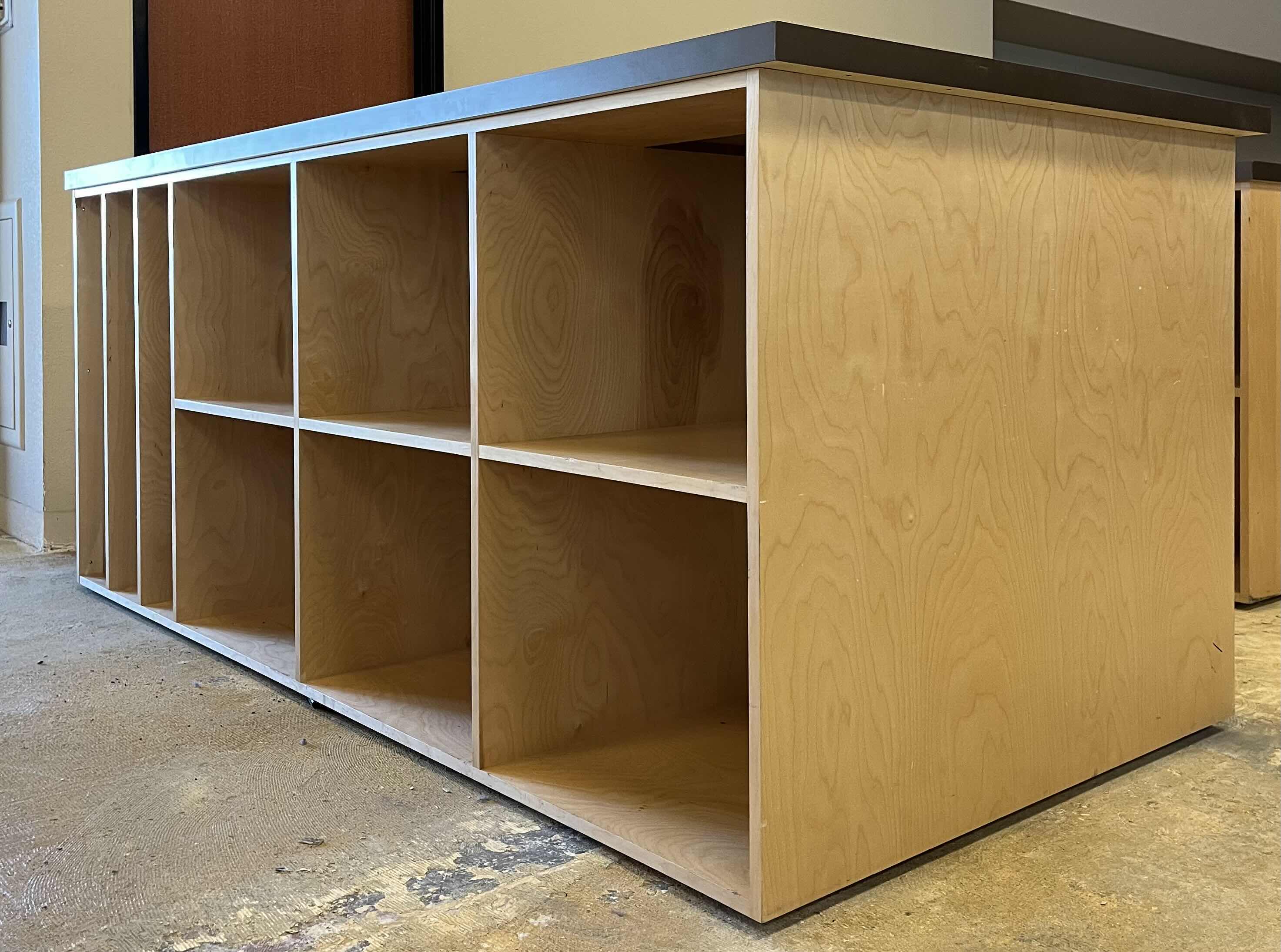 Photo 1 of WOODGRAIN & BLACK LAMINATE FINISH 9 CUBBY WORKSTATION 90.25” X 44” H39.25”