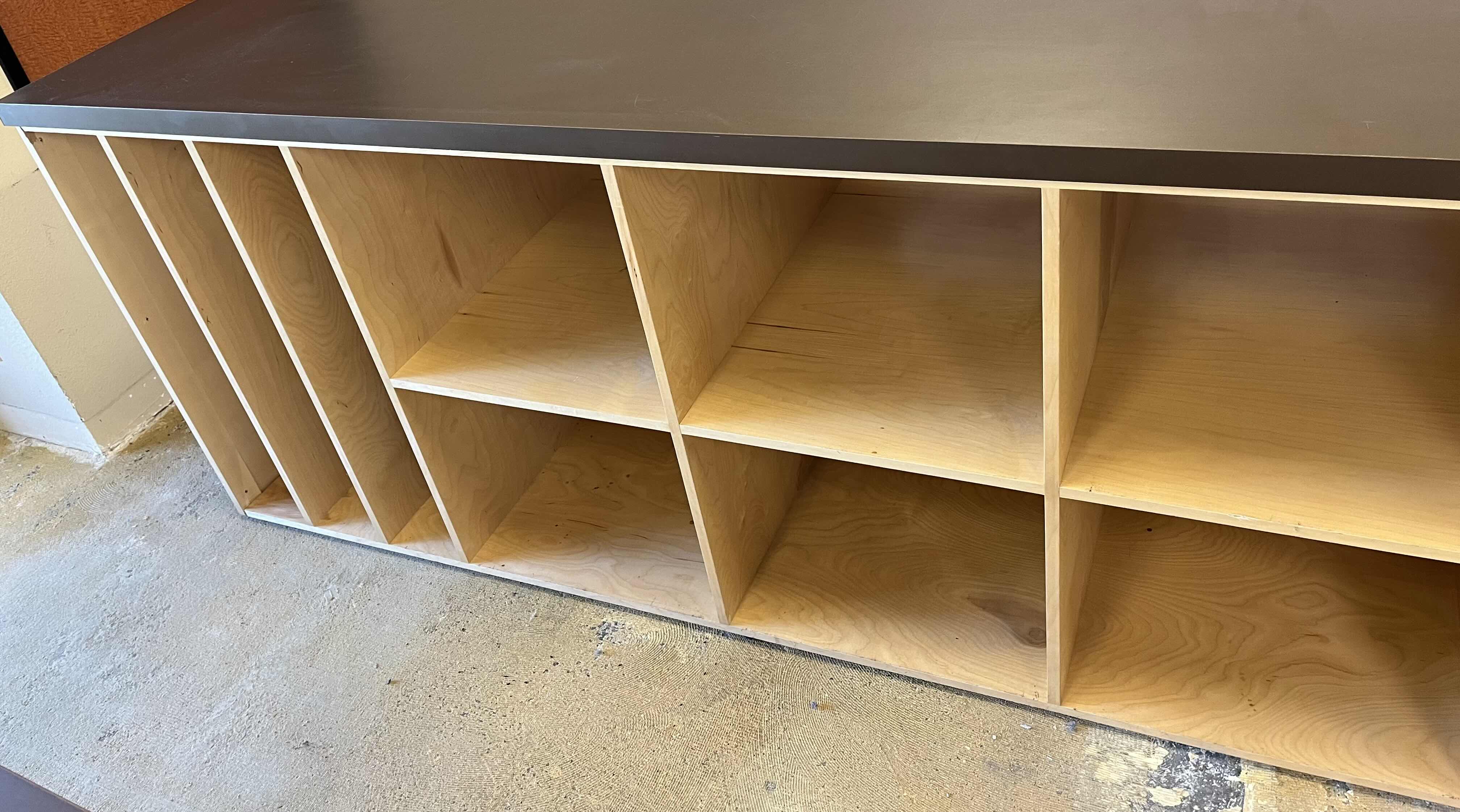 Photo 1 of WOODGRAIN & BLACK LAMINATE FINISH 9 CUBBY WORKSTATION 90.25” X 44” H39.25”