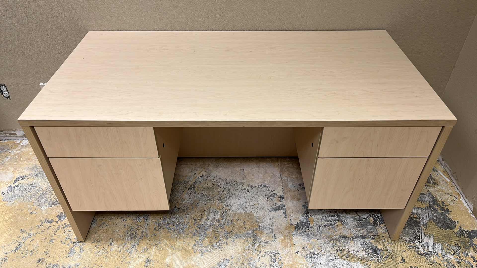 Photo 1 of WOODGRAIN FINISH LAMINATE 4 DRAWER OFFICE DESK W KEYS 60” X 30” H29”