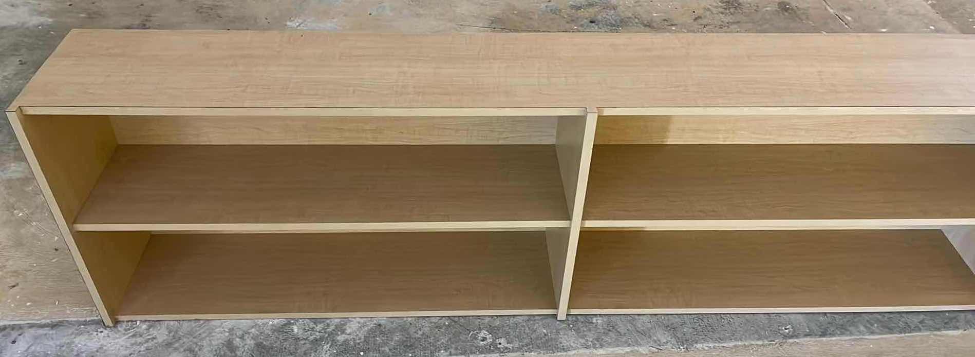 Photo 1 of WOODGRAIN FINISH LAMINATE OFFICE BOOKSHELF 140.5” X 13.5” H26.5”