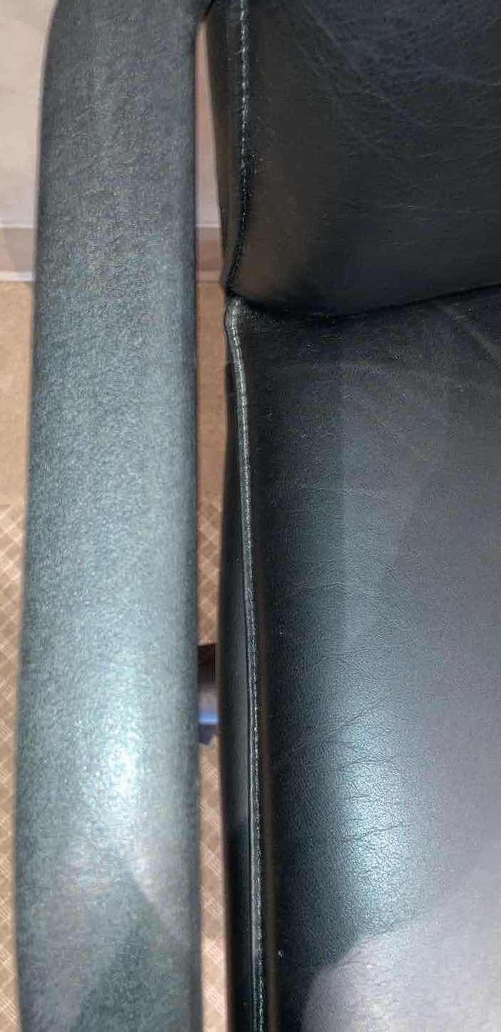 Photo 1 of ARCADIA BLACK FAUX LEATHER SWIVEL CHAIR 24.5” X 21” H44”