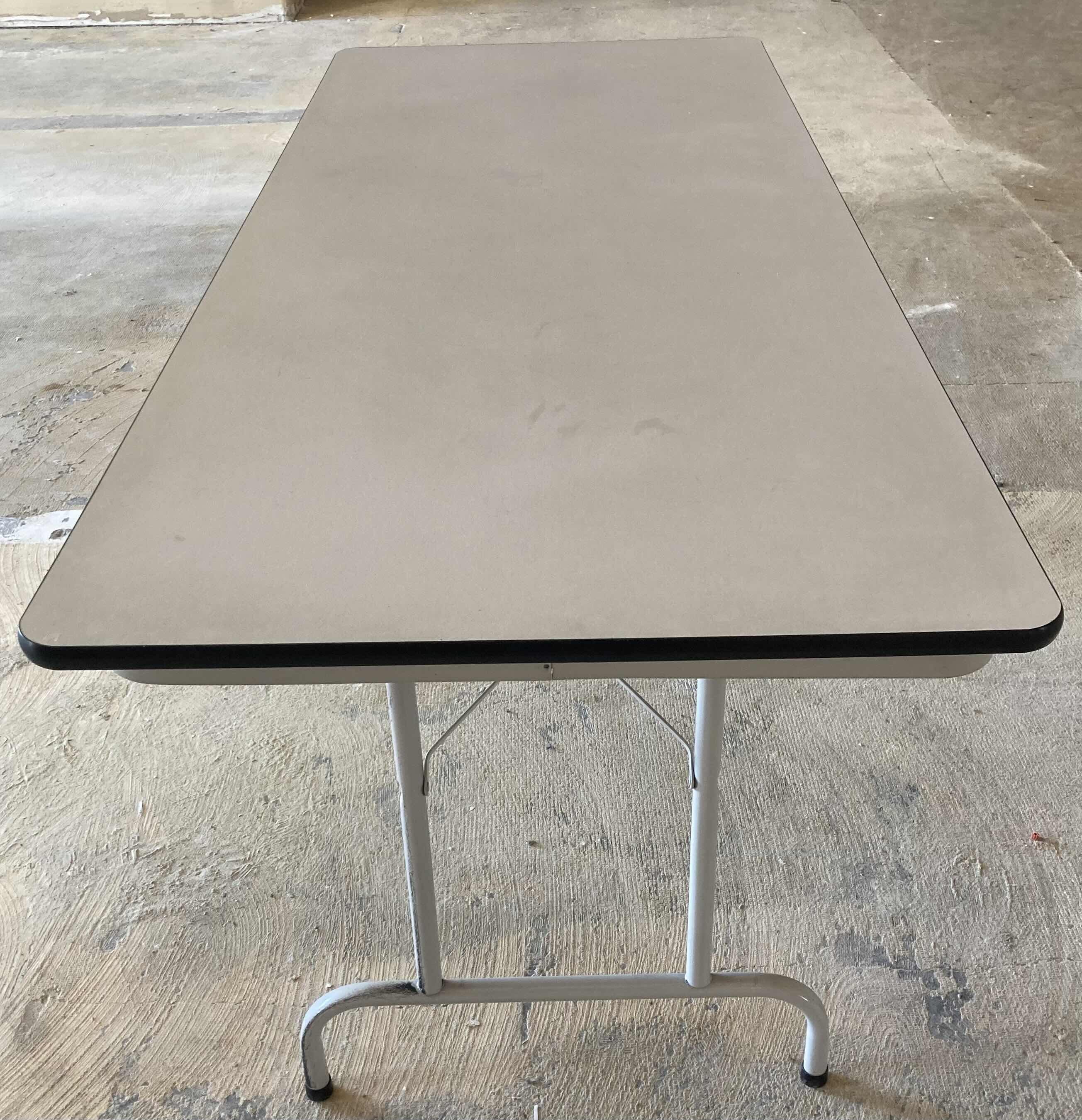 Photo 1 of HON BASYX LIGHT GRAY FOLDING TABLE 71.5” X 30” H29”