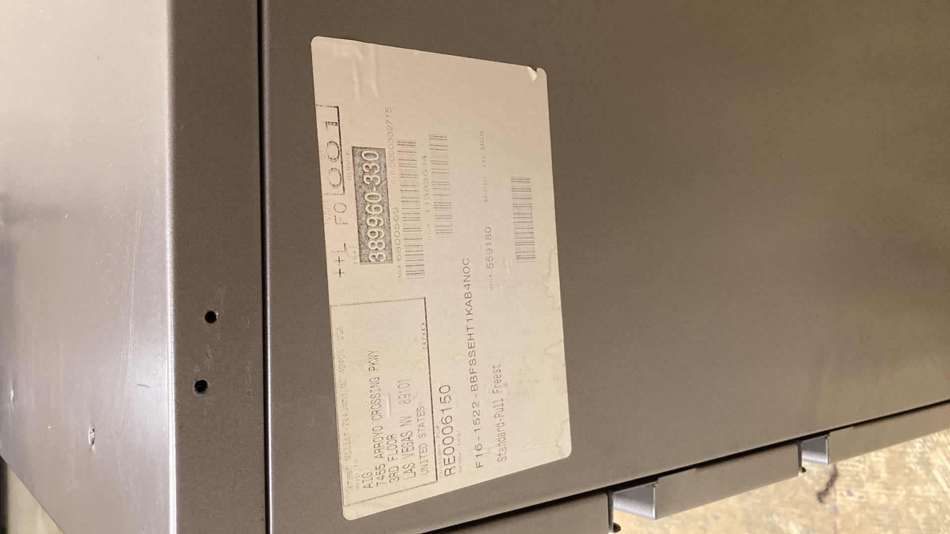 Photo 1 of HERMAN MILLER MERIDIAN GRAY METAL 3-DRAWER FILE CABINET 15” X 22” H28”