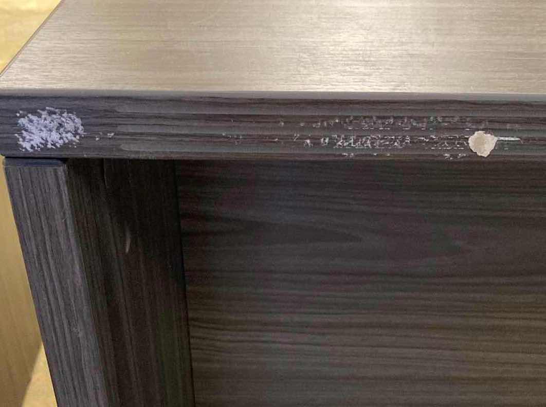 Photo 1 of OFFICE STAR COASTAL GRAY MODEN WALNUT LAMINATED DESK SHELL 71” X 35.5” H29.5