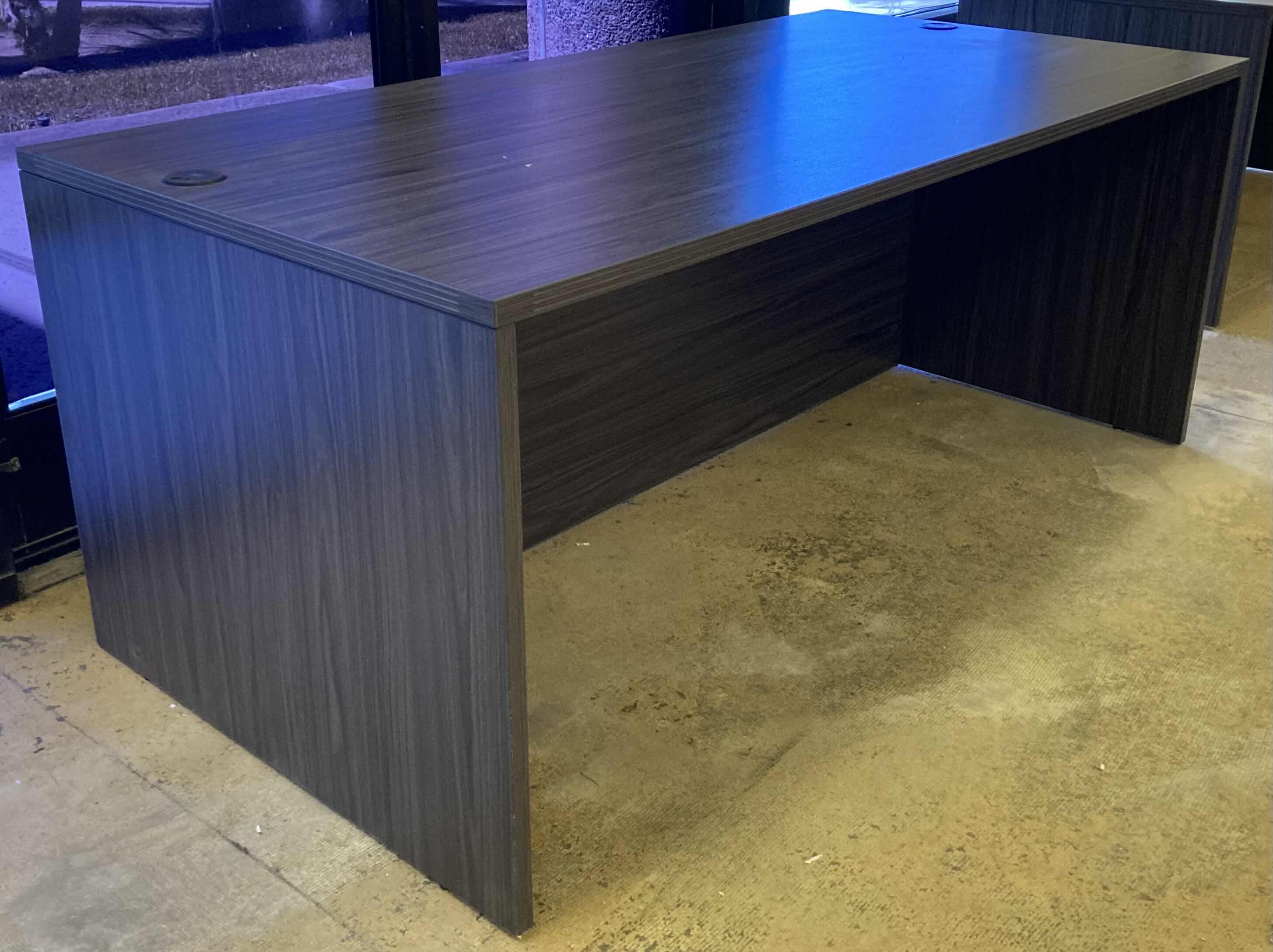 Photo 1 of OFFICE STAR COASTAL GRAY MODEN WALNUT LAMINATED DESK SHELL 71” X 35.5” H29.5