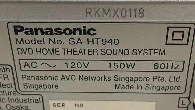 Photo 1 of PANASONIC 5-DISC DVD CHANGER HOME THEATER SYSTEM MODEL SA-HT940