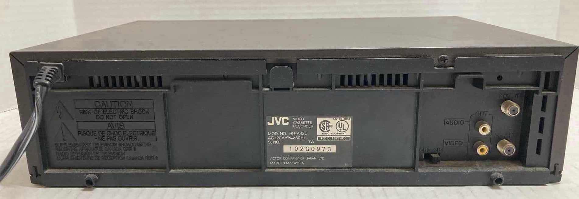 Photo 1 of JVC PLUG & PLAY VHS PLAYER MODEL HR-A43U