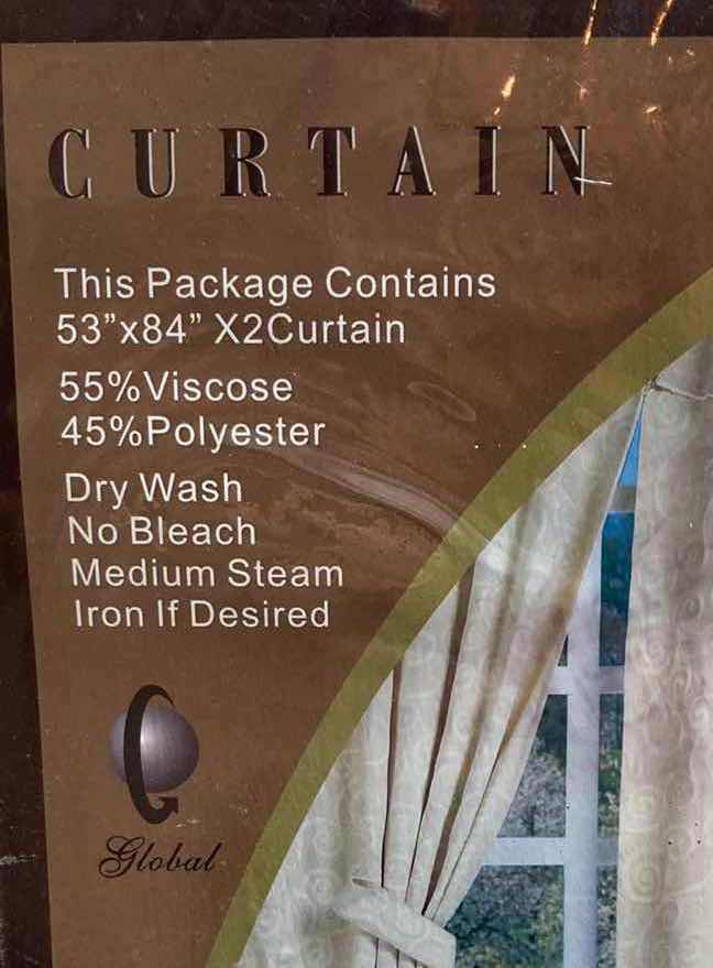 Photo 1 of GLOBAL GIFT CO BEIGE FABRIC CURTAINS 2-PACK 53” X 84”