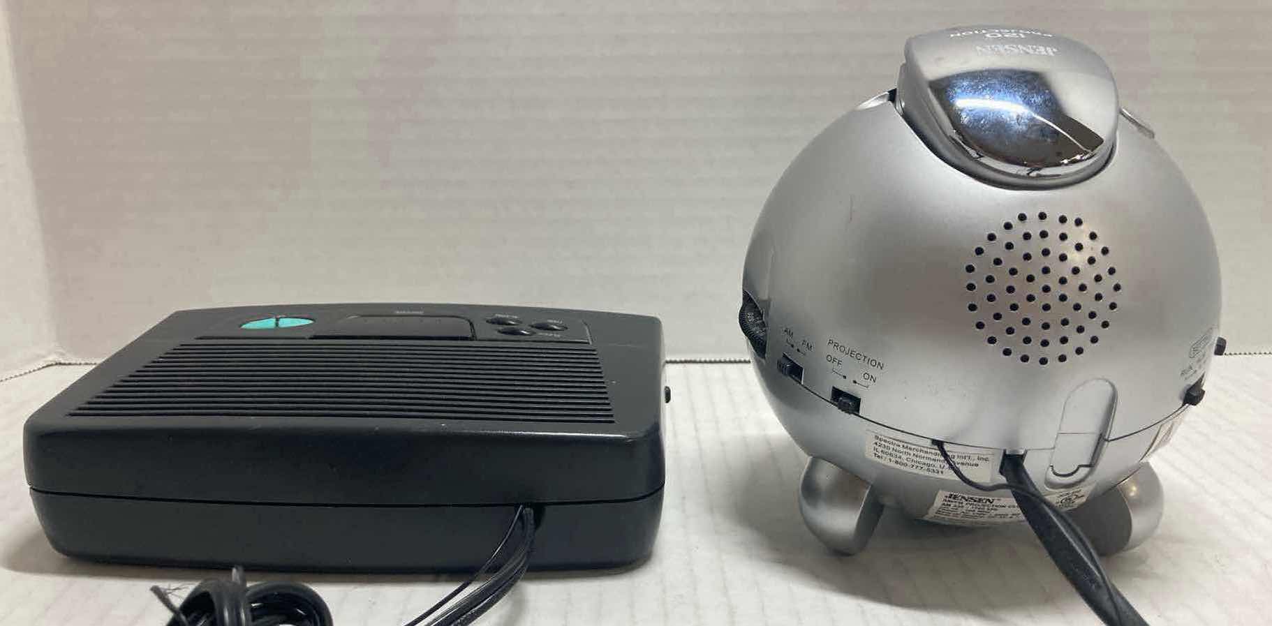 Photo 1 of WHITE WESTINGHOUSE ALARM CLOCK MODEL WCR-25313 & JENSEN 120 PROJECTION CLOCK RADIO MODEL JCR-222