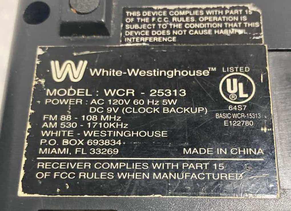 Photo 1 of WHITE WESTINGHOUSE ALARM CLOCK MODEL WCR-25313 & JENSEN 120 PROJECTION CLOCK RADIO MODEL JCR-222