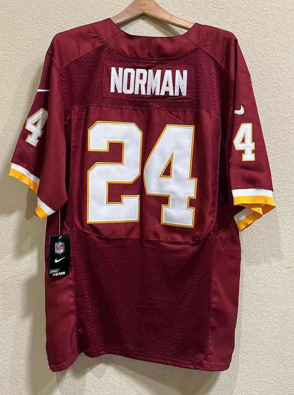 View 2 of NFL FOOTBALL WASHINGTON REDSKINS NORMAN NO. 24 NIKE JERSEY MENS SIZE 48