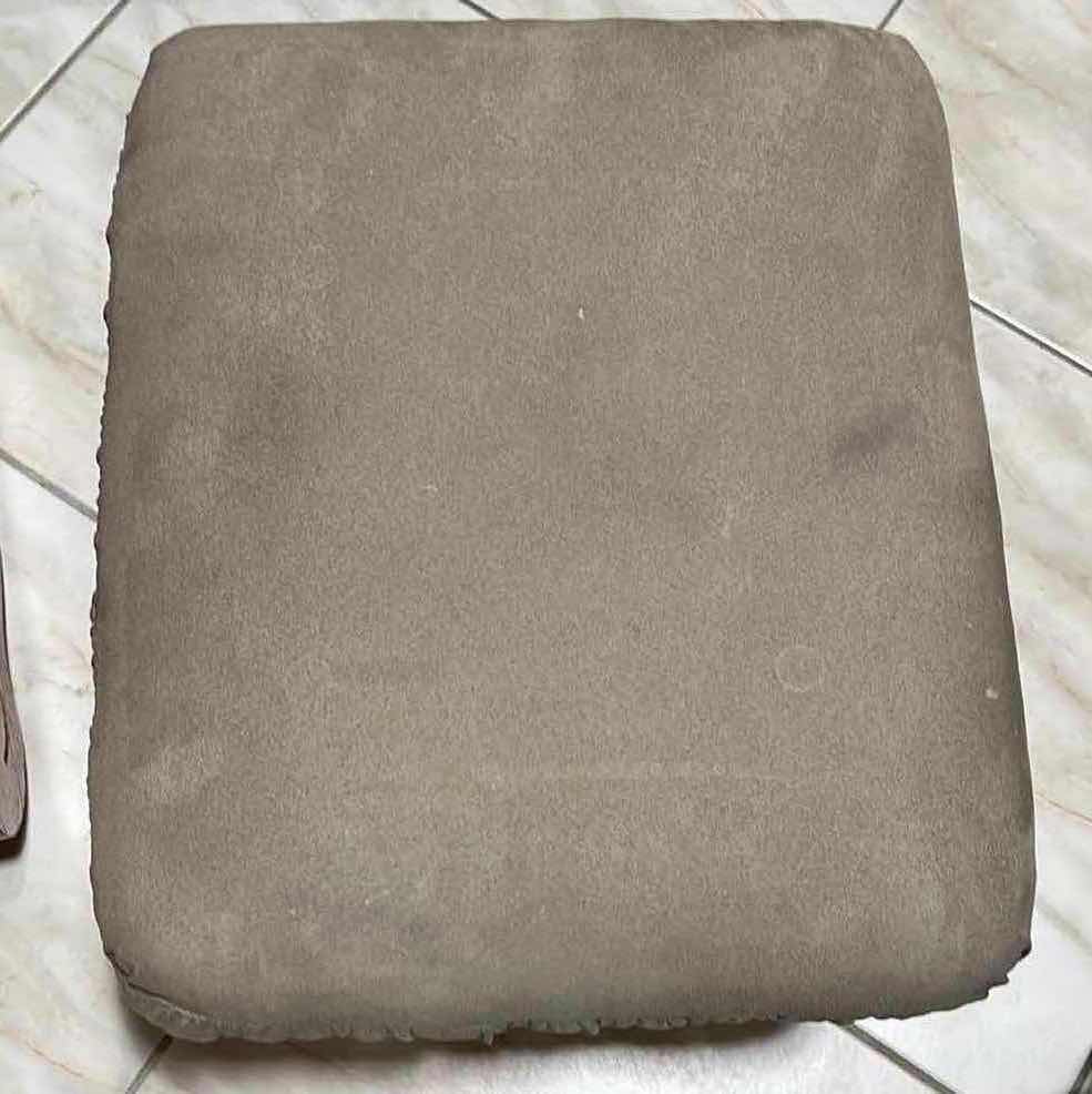 Photo 1 of BEST HOME FURNISHINGS GRAY MICRO DENIER SUEDE WOOD FRAMED GLIDER ROCKING CHAIR 26.5” X 28” H39” W OTTOMAN