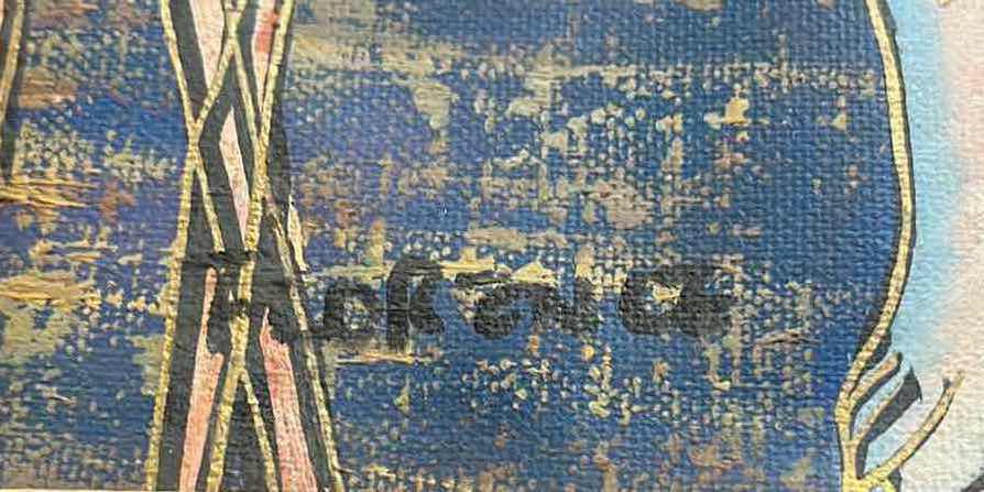 Photo 1 of WOMEN AMONG FLAMINGOS PAINTING BY TING SHAO KUANG SIGNED BY FLORENCE FRAMED CANVAS ARTWORK 27.5” X 23.5”