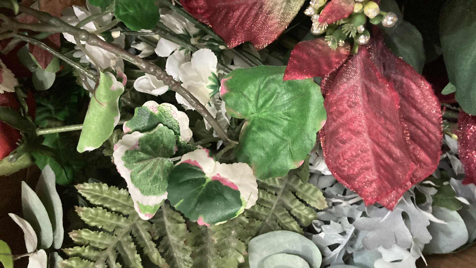 Photo 1 of CONTENTS OF BOX- VARIOUS DECORATIVE ARTIFICIAL PLANTS & FLOWERS