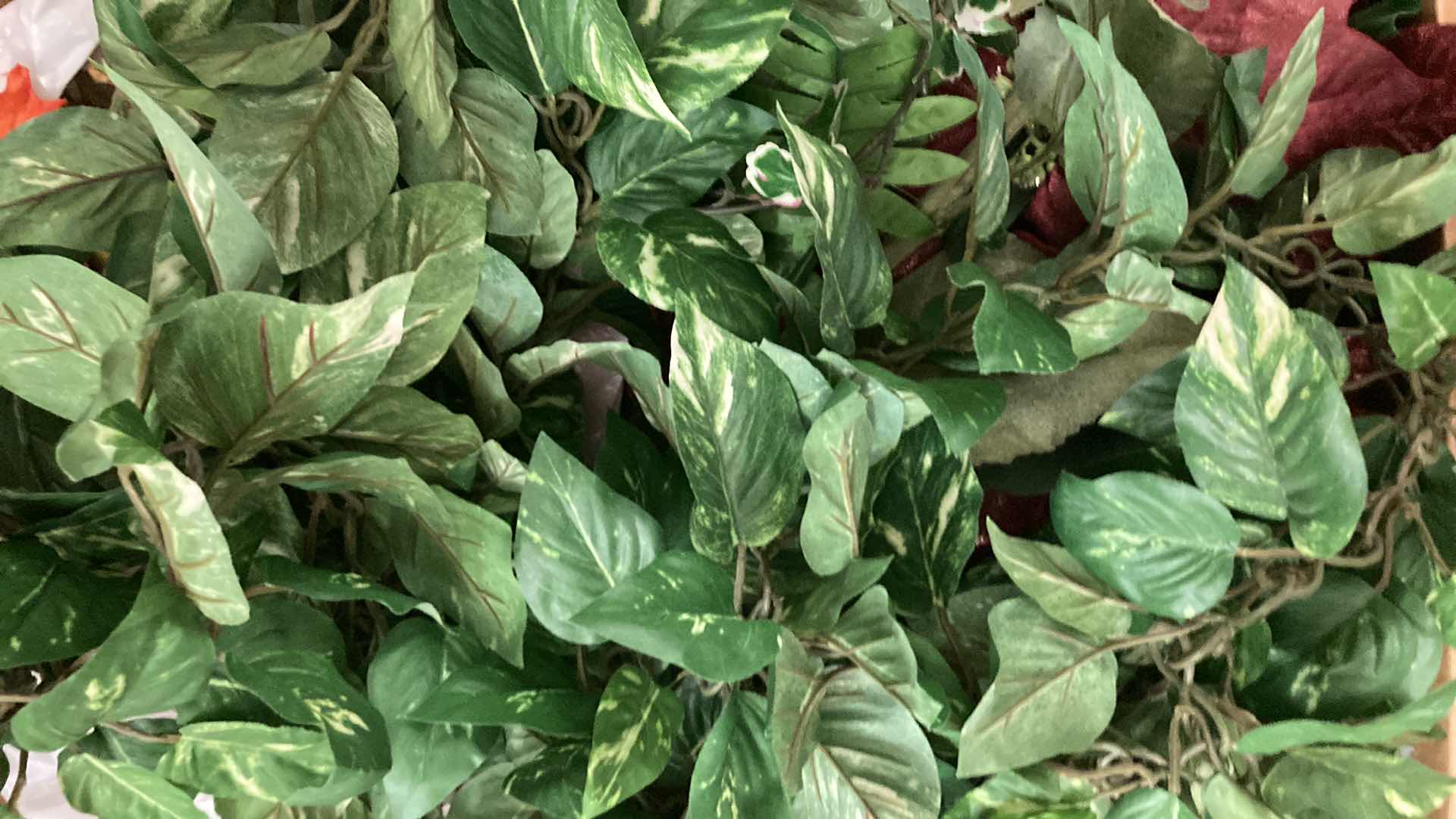 Photo 1 of CONTENTS OF BOX- VARIOUS DECORATIVE ARTIFICIAL PLANTS & FLOWERS