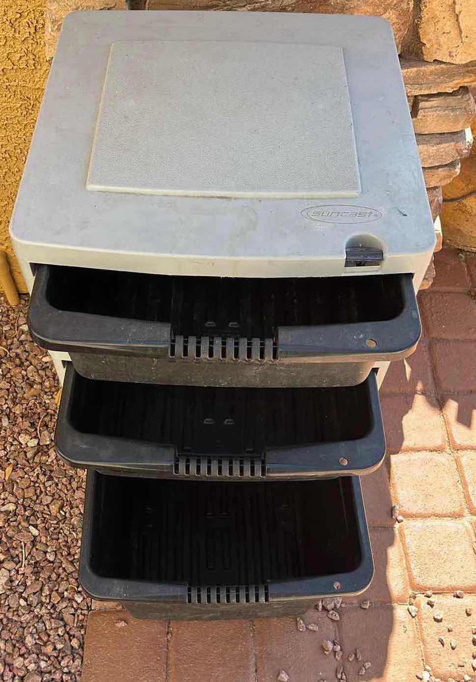 Photo 1 of SUNCAST 3 DRAWER STORAGE TOTE 18” X 18” H33.25”