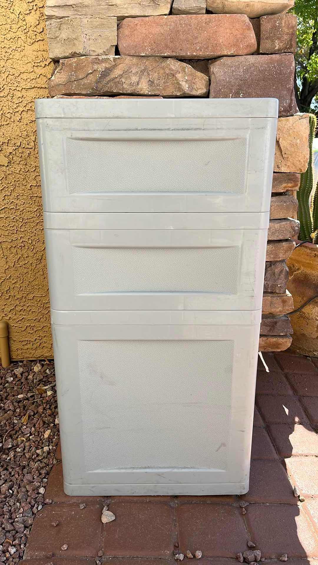 Photo 1 of SUNCAST 3 DRAWER STORAGE TOTE 18” X 18” H33.25”