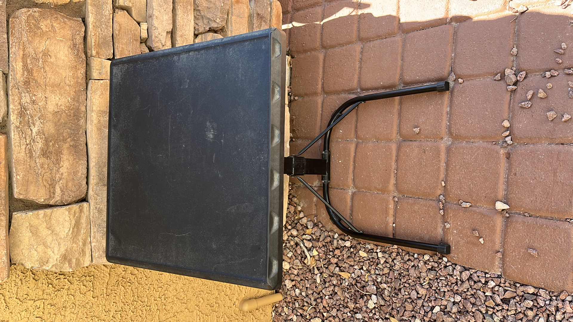 Photo 1 of BLACK ADJUSTABLE HEIGHT FOLDING PERSONAL TABLE 17” X 16.5” H23”-28”