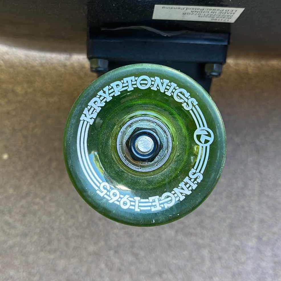 Photo 1 of KRYPTONICS 30” GREEN LED SELF POWERED LIGHT UP SKATEBOARD