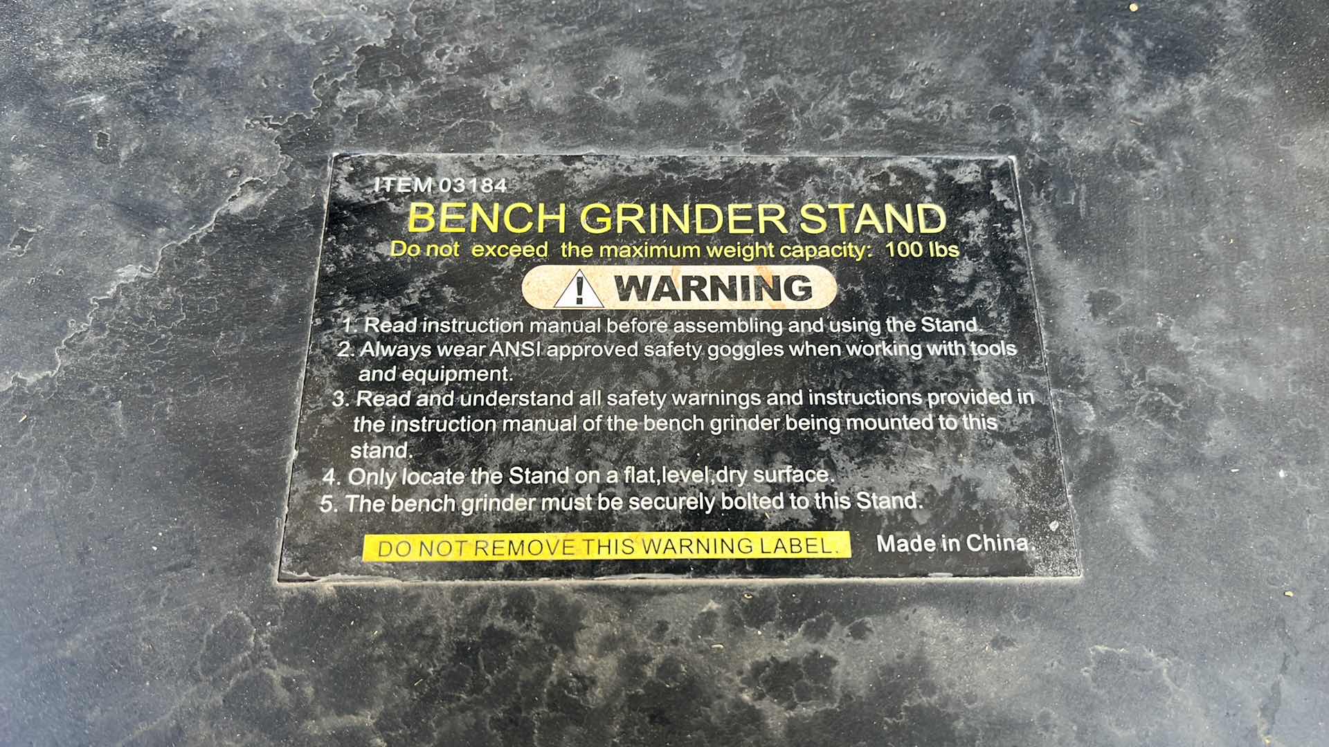 Photo 1 of HARBOR FREIGHT BENCH GRINDER STAND 03184 19.5” X 17” H32”