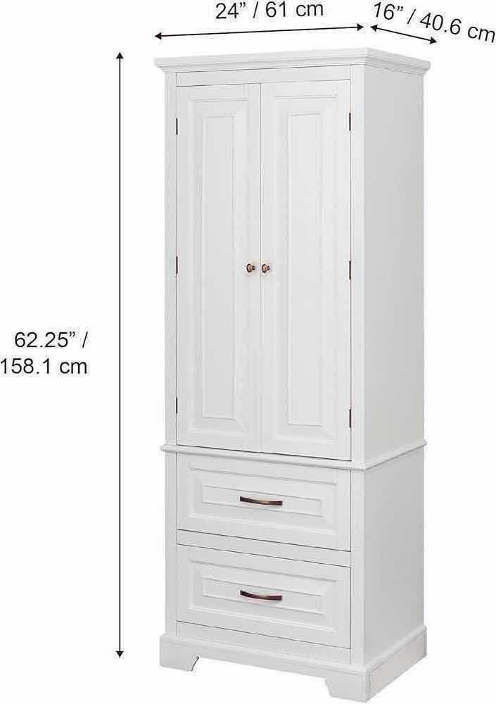 Photo 1 of TEAMSON HOME ST JAMES COLLECTION WHITE FINISH 2 DOOR 2 DRAWER CABINET MODEL ELG-592