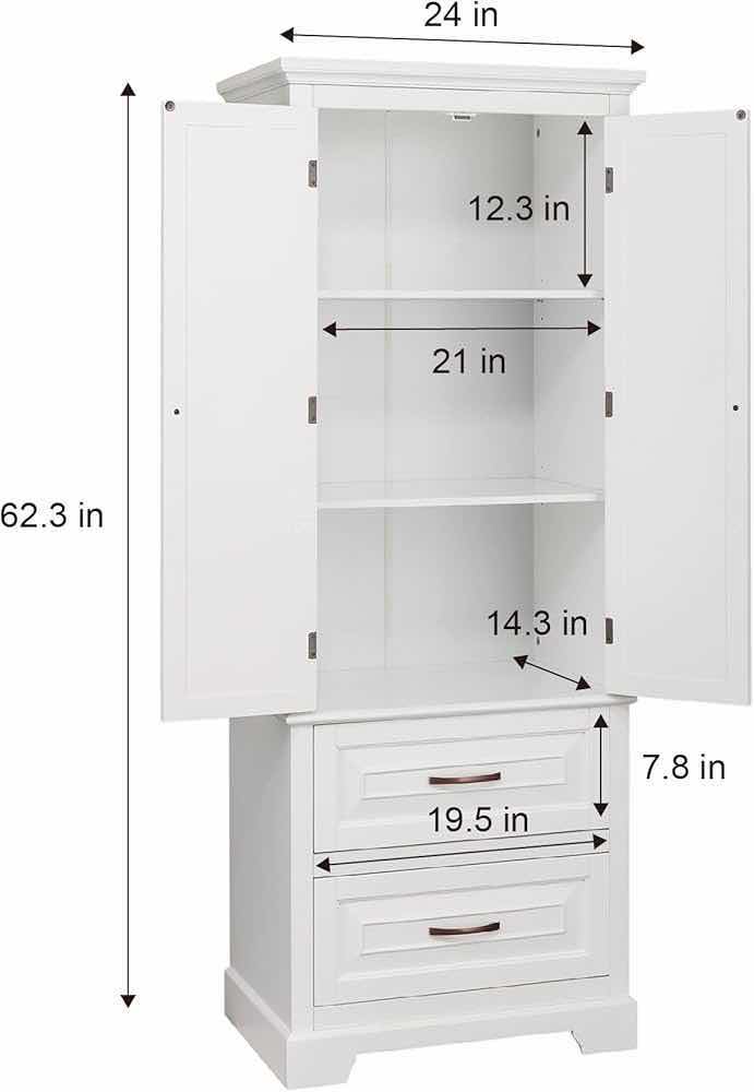 Photo 1 of TEAMSON HOME ST JAMES COLLECTION WHITE FINISH 2 DOOR 2 DRAWER CABINET MODEL ELG-592