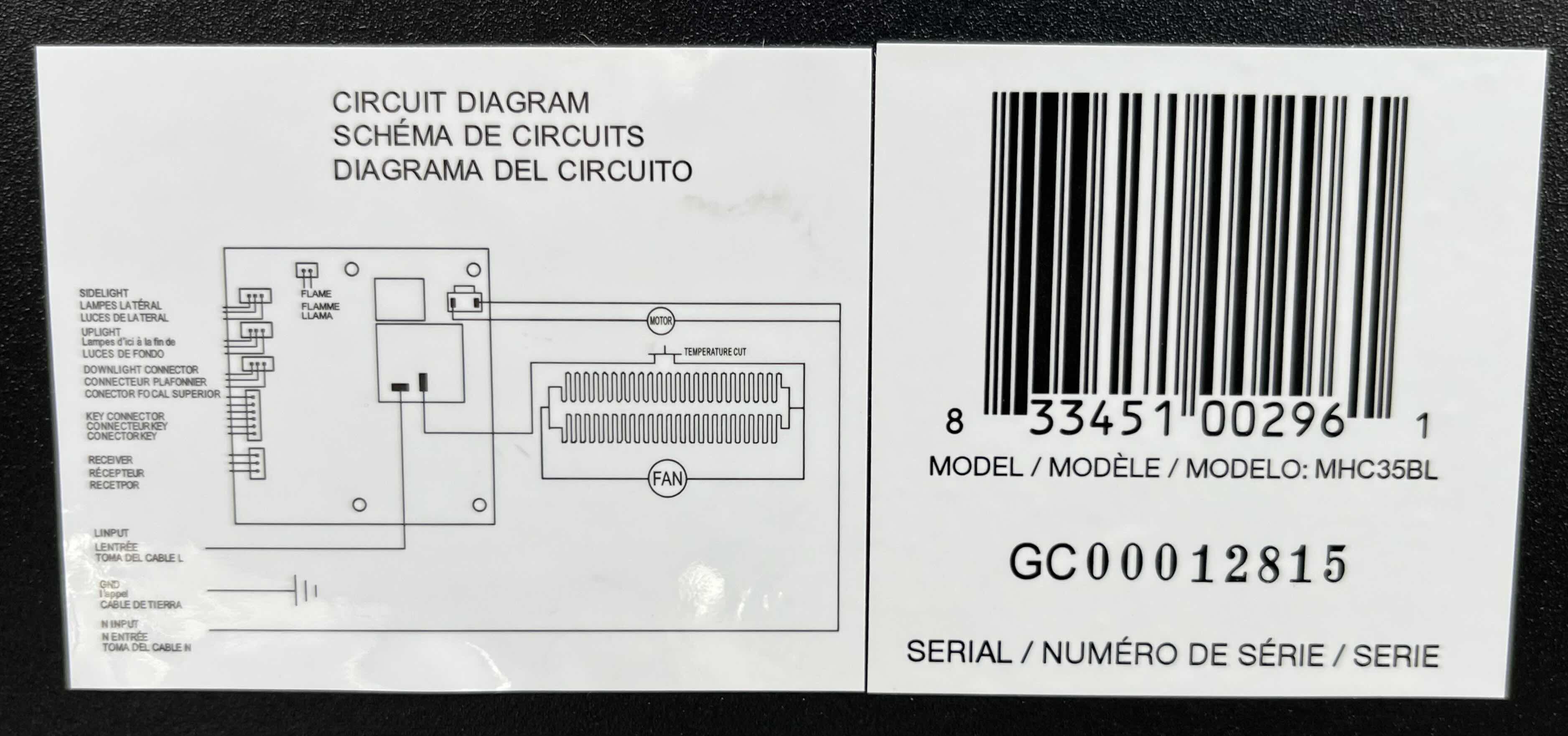 Photo 1 of MUSKOKA 35” ELECTRIC FIREPLACE WALL MOUNT ONLY MODEL MHC35BL