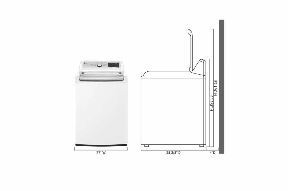 Photo 1 of LG TURBO WASH 3D TECH MEGA CAPACITY 5.5CUFT TOP LOAD SMART WASHER MODEL WT7400CW (READ NOTES)