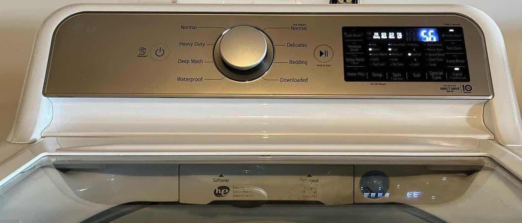 Photo 1 of LG TURBO WASH 3D TECH MEGA CAPACITY 5.5CUFT TOP LOAD SMART WASHER MODEL WT7400CW (READ NOTES)