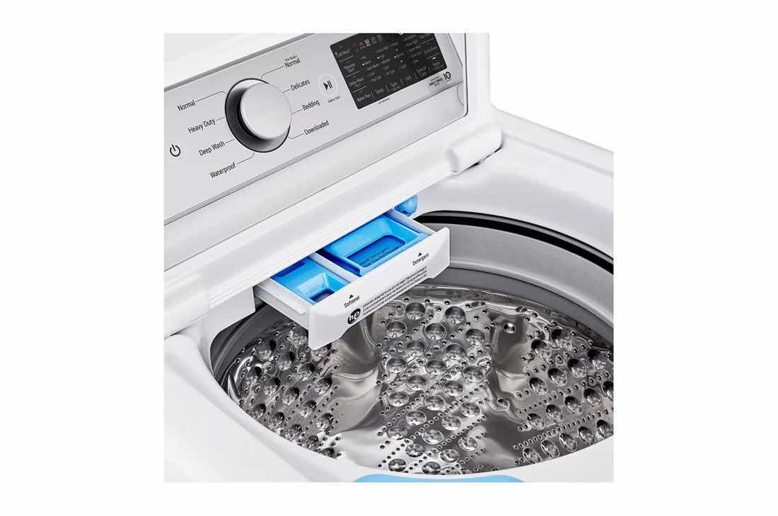 Photo 1 of LG TURBO WASH 3D TECH MEGA CAPACITY 5.5CUFT TOP LOAD SMART WASHER MODEL WT7400CW (READ NOTES)