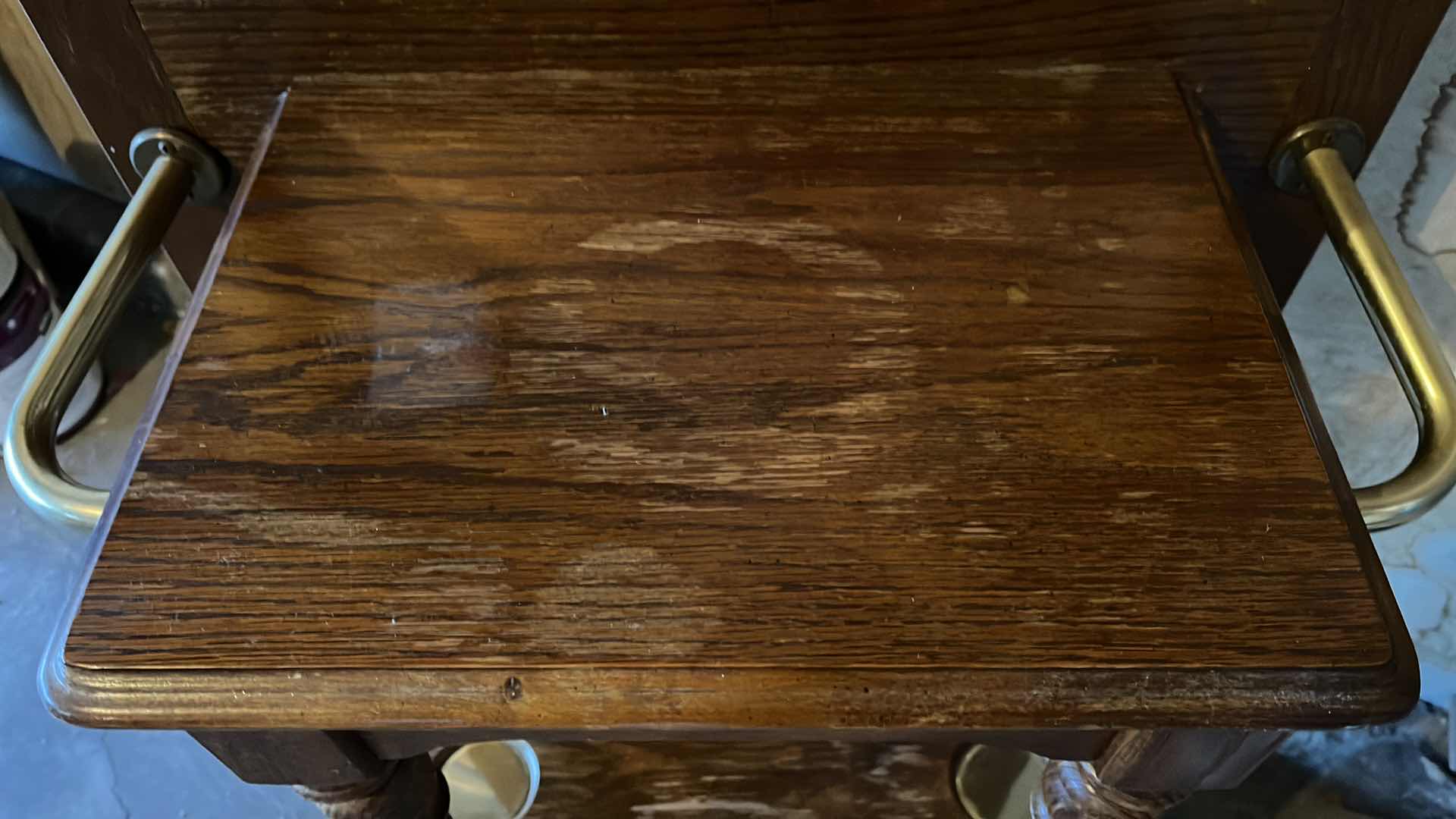 Photo 1 of VINTAGE DARK OAK FINISH WOOD MIRRORED ENTRYWAY HALL TREE UMBRELLA STAND 24.75” X 13” H82.5”