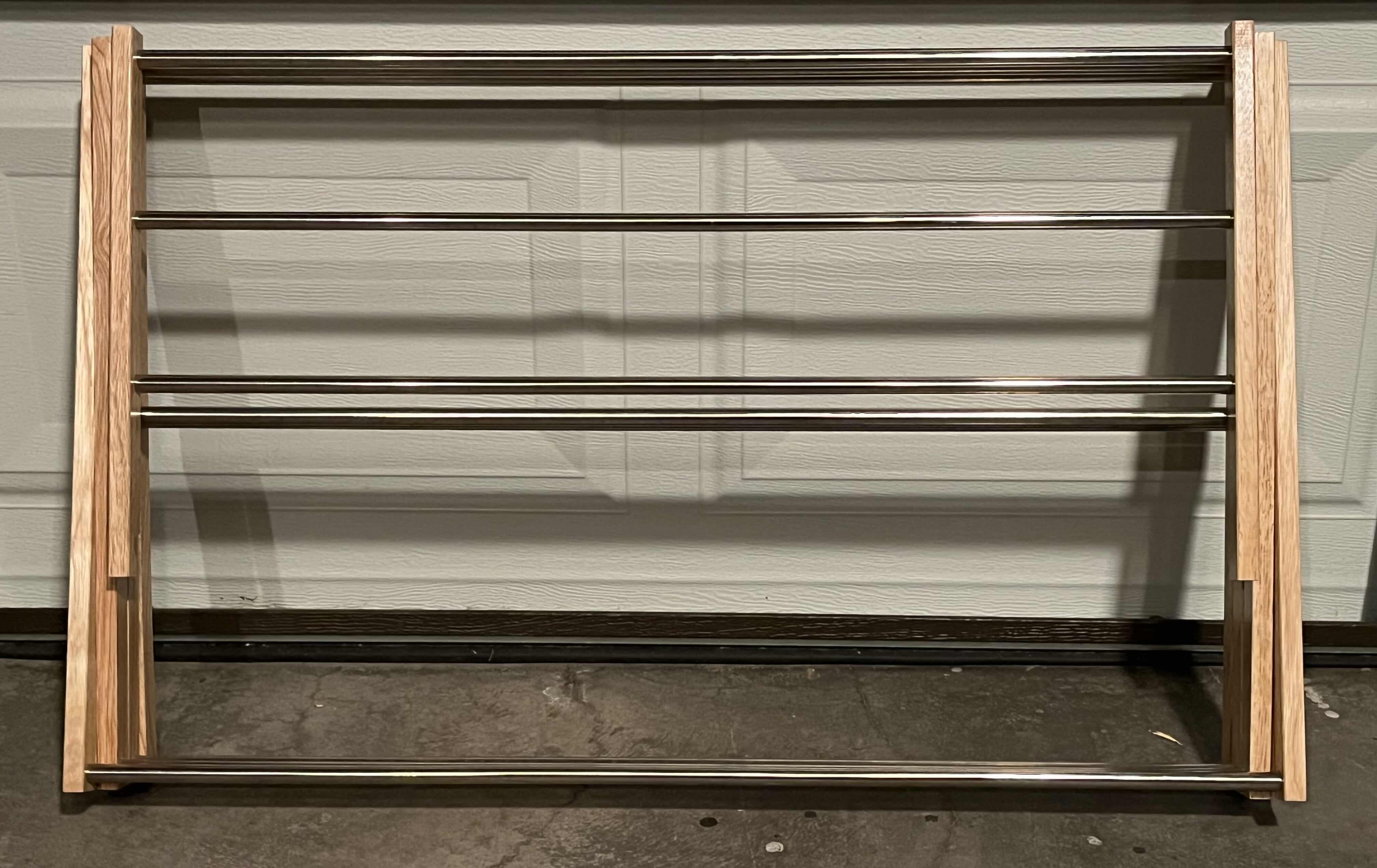 Photo 1 of WOOD & STAINLESS STEEL CLOTHING RACK 31” X 15” H43”