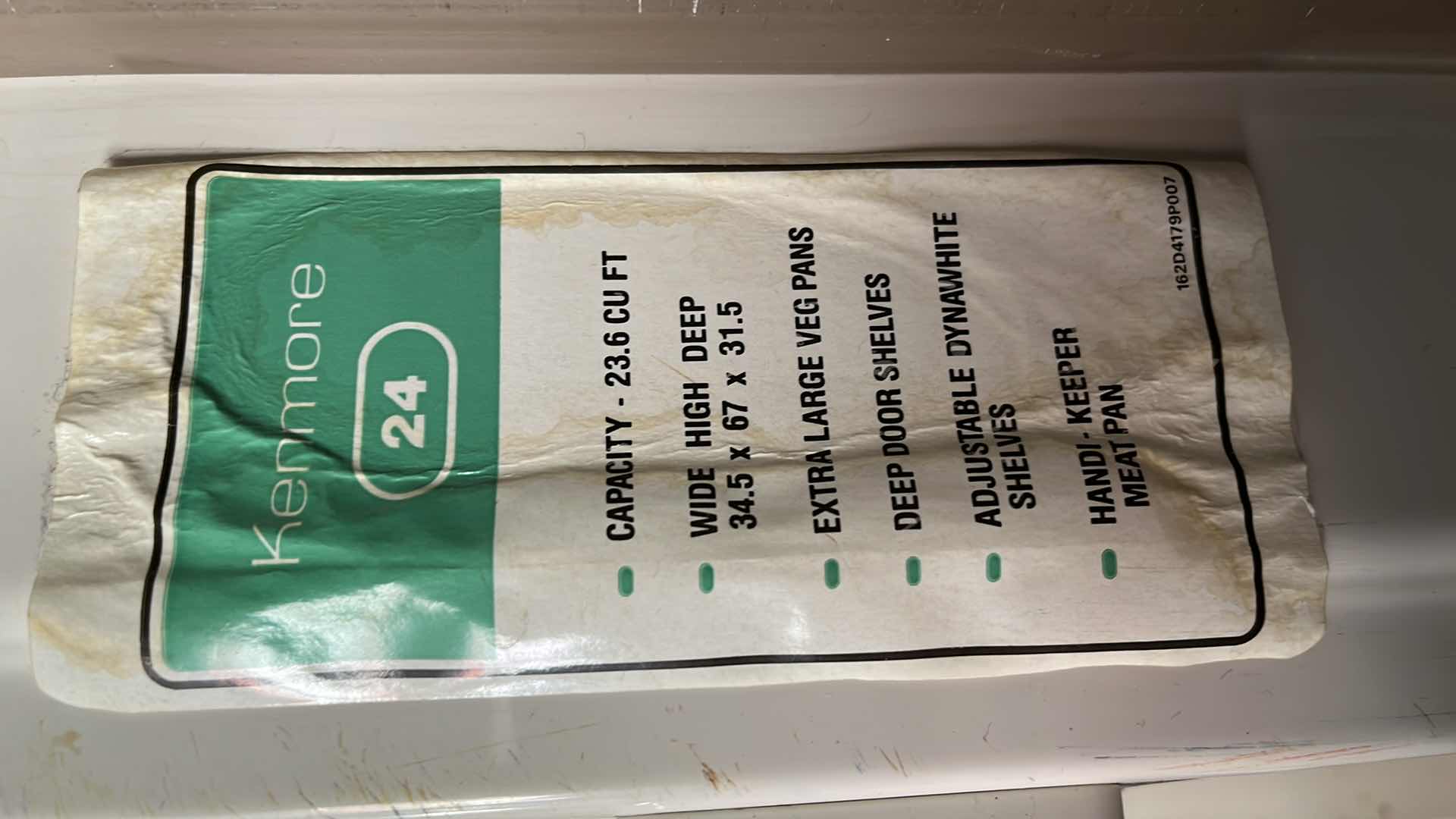 Photo 1 of KENMORE 23.6CUFT REFRIGERATOR MODEL 9654581  (READ NOTES)