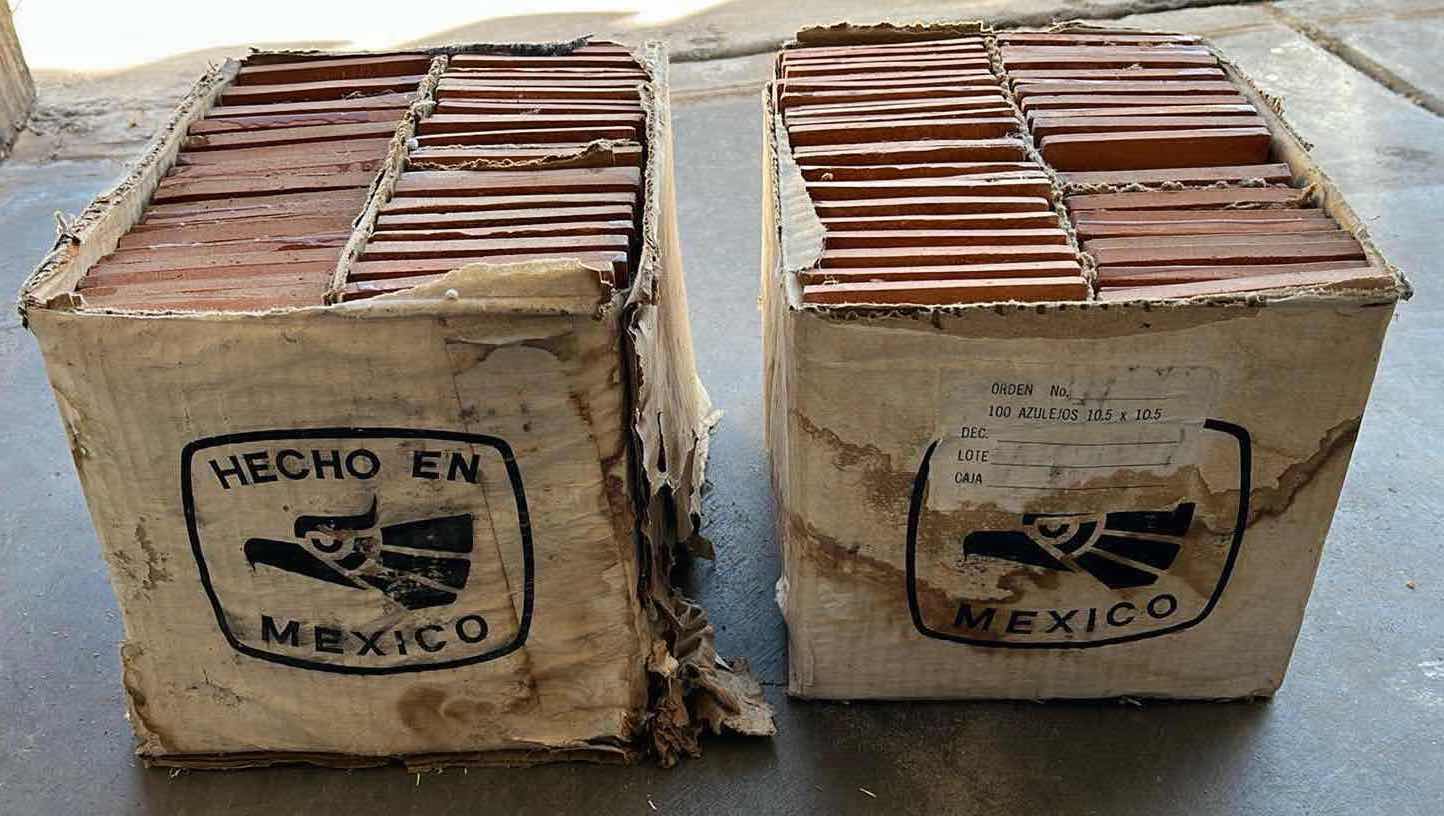 View 4 of MEXICAN GLAZED CARAMEL BROWN FINISH CERAMIC TILE 4.25” X 4.25” (APPROX 200PCS)