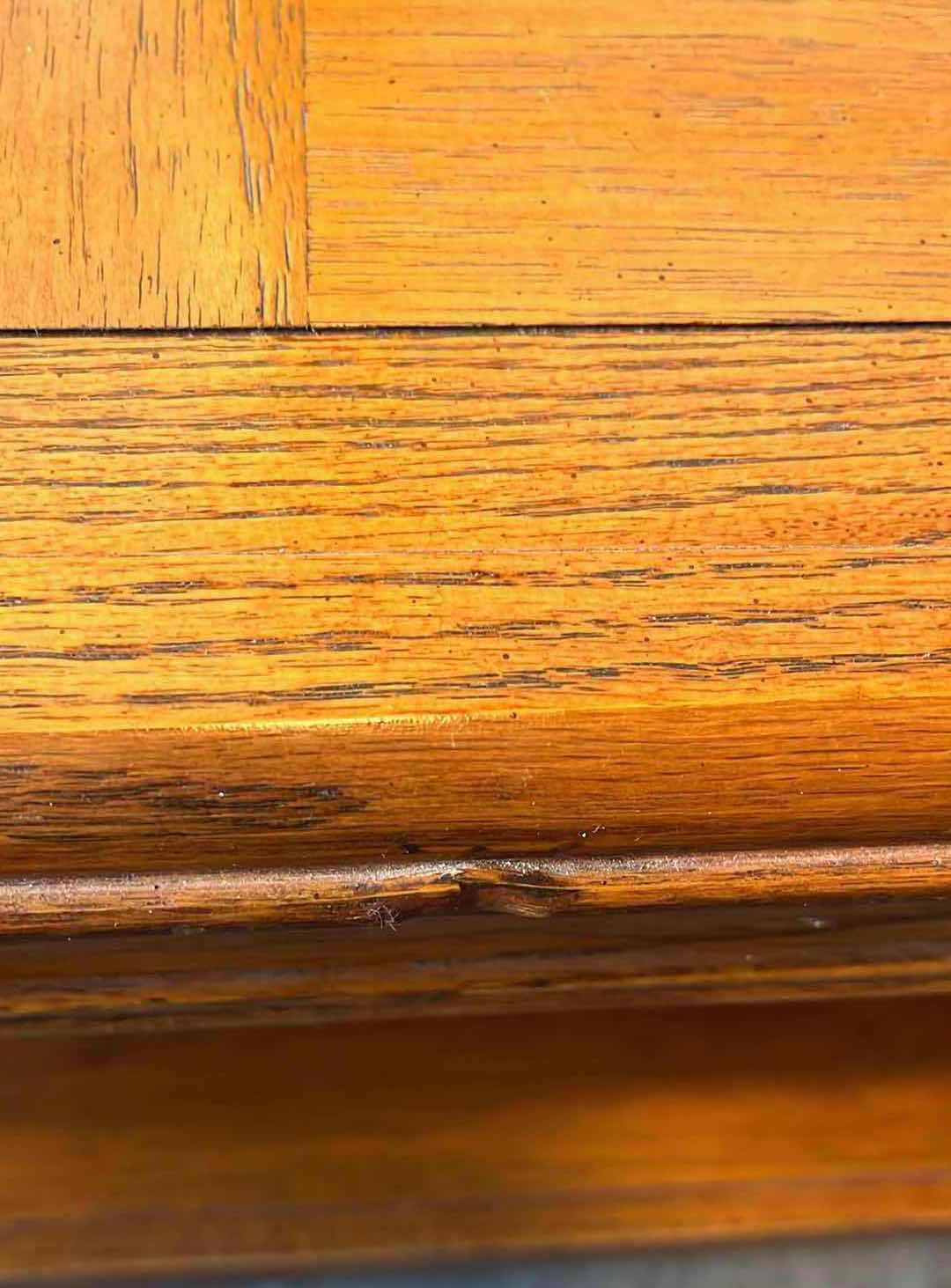 Photo 1 of OAK WOOD FINISH ROLLING COFFEE TABLE 52” X 24” H17”