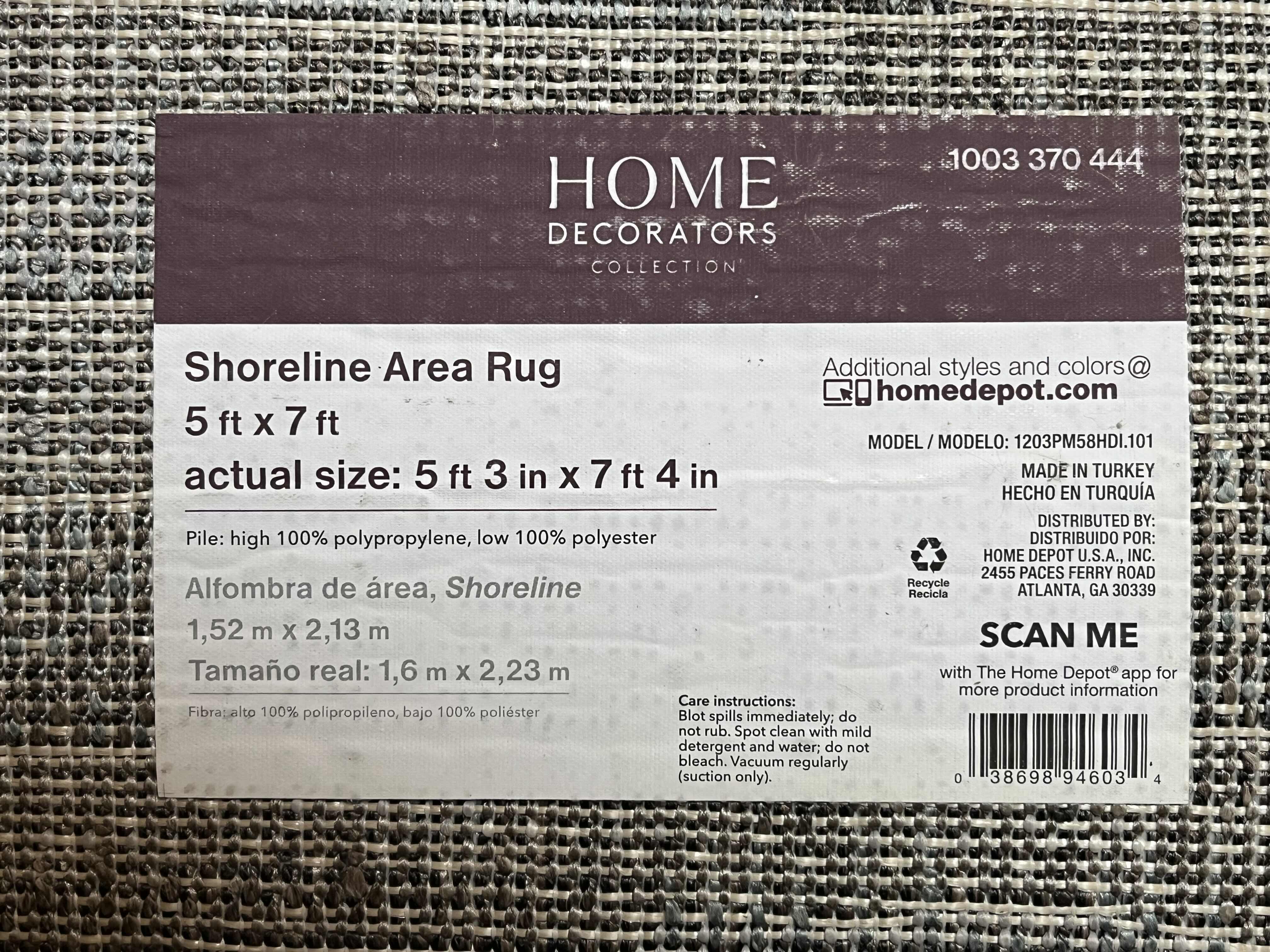 Photo 1 of HOME DECORATORS SHORELINE BLUE MULTI-STRIPED AREA RUG 5’ X 7’
